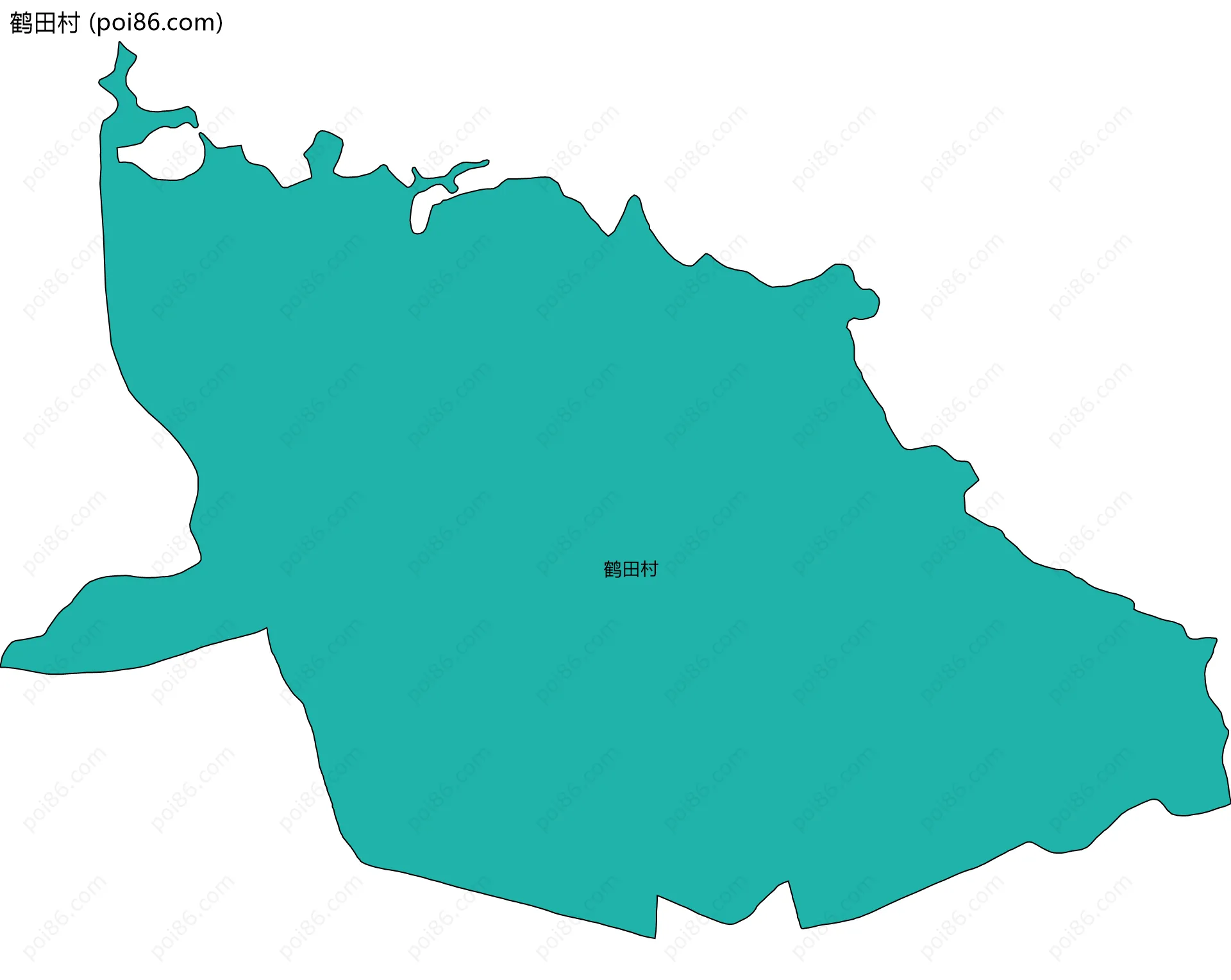 鹤田村边界地图