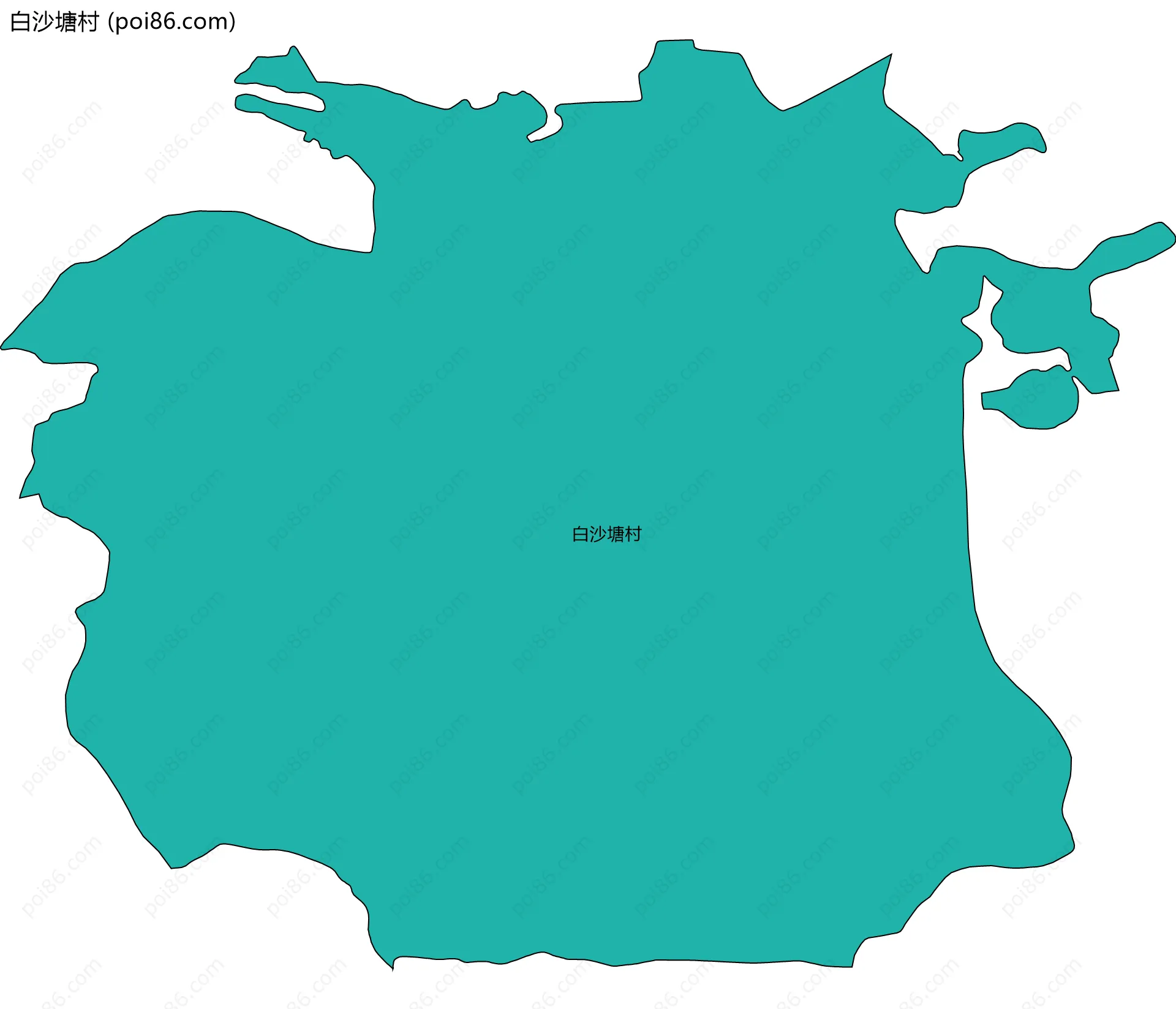 白沙塘村边界地图