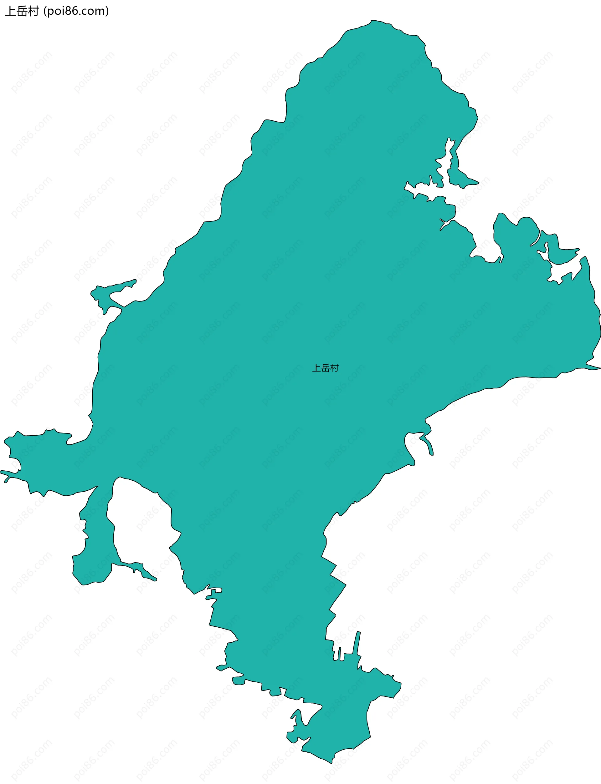 上岳村边界地图