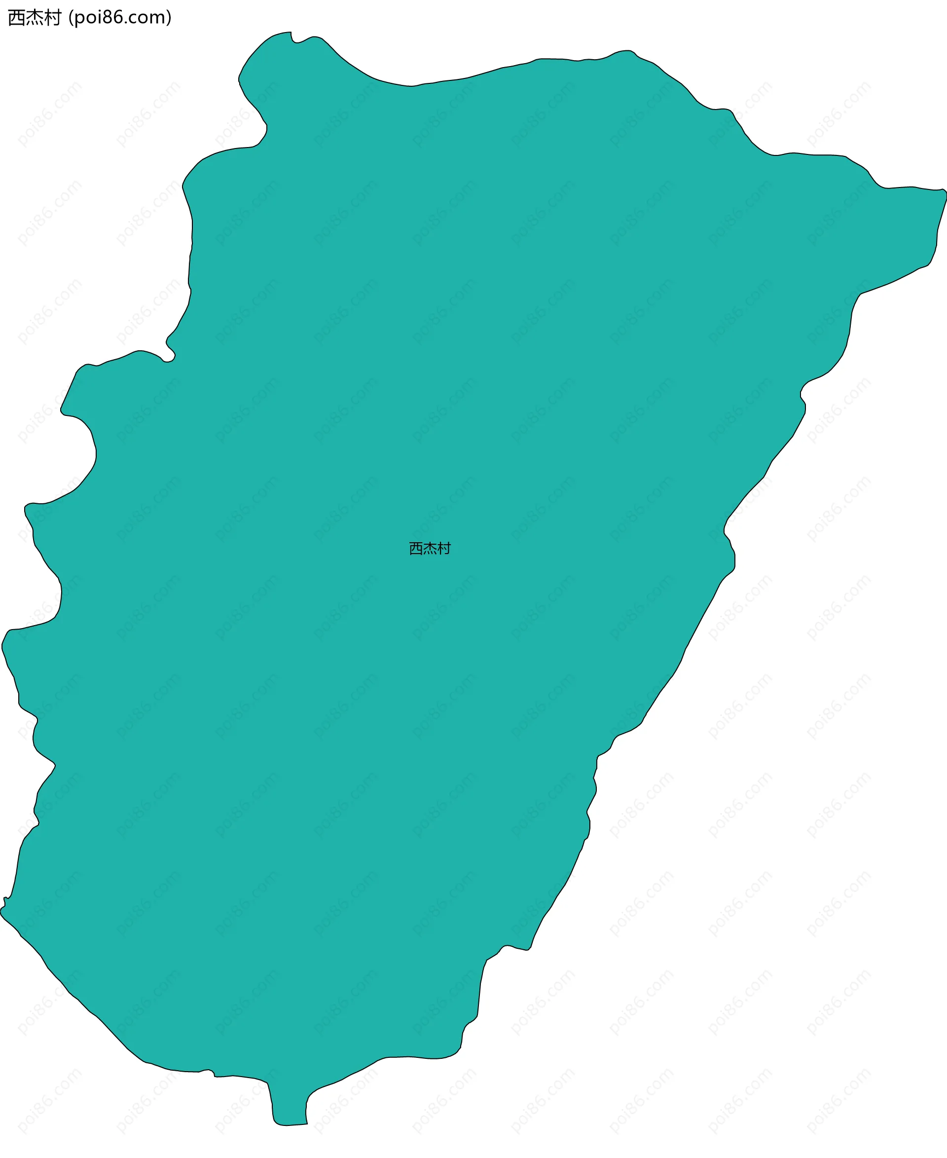 西杰村边界地图