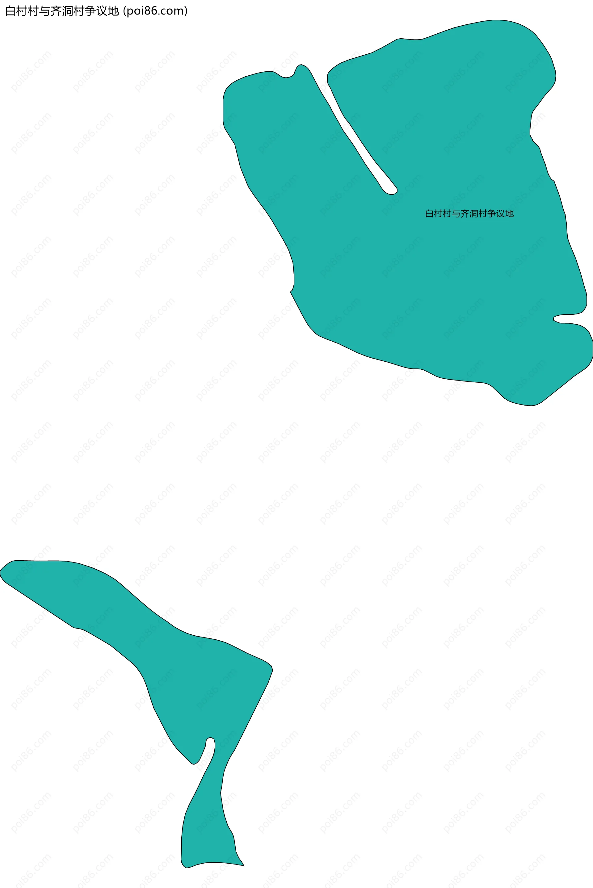 白村村与齐洞村争议地边界地图