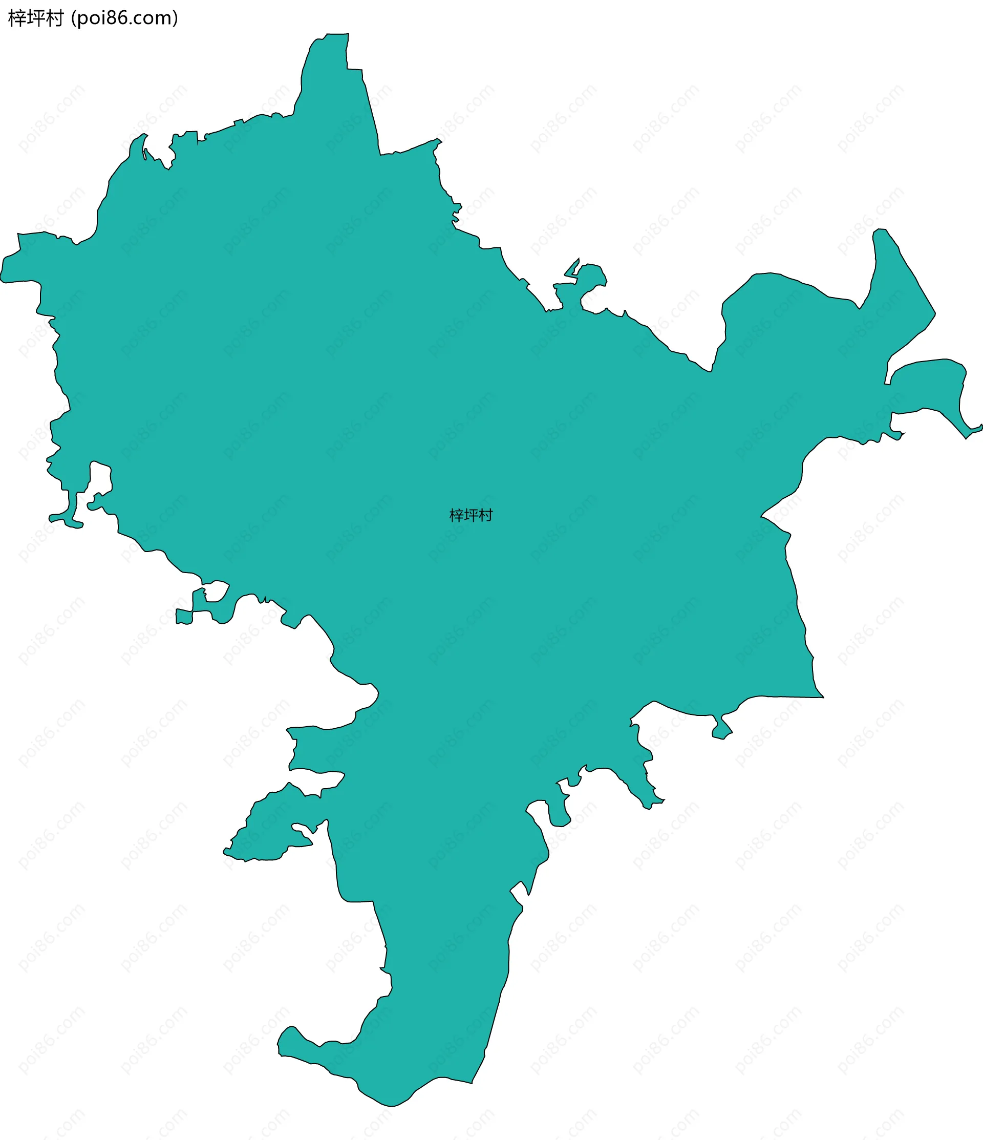 梓坪村边界地图