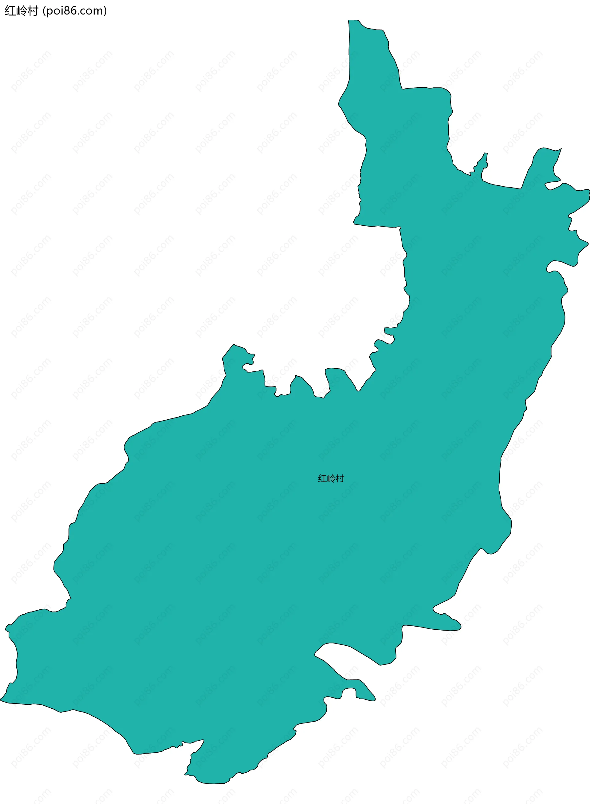 红岭村边界地图