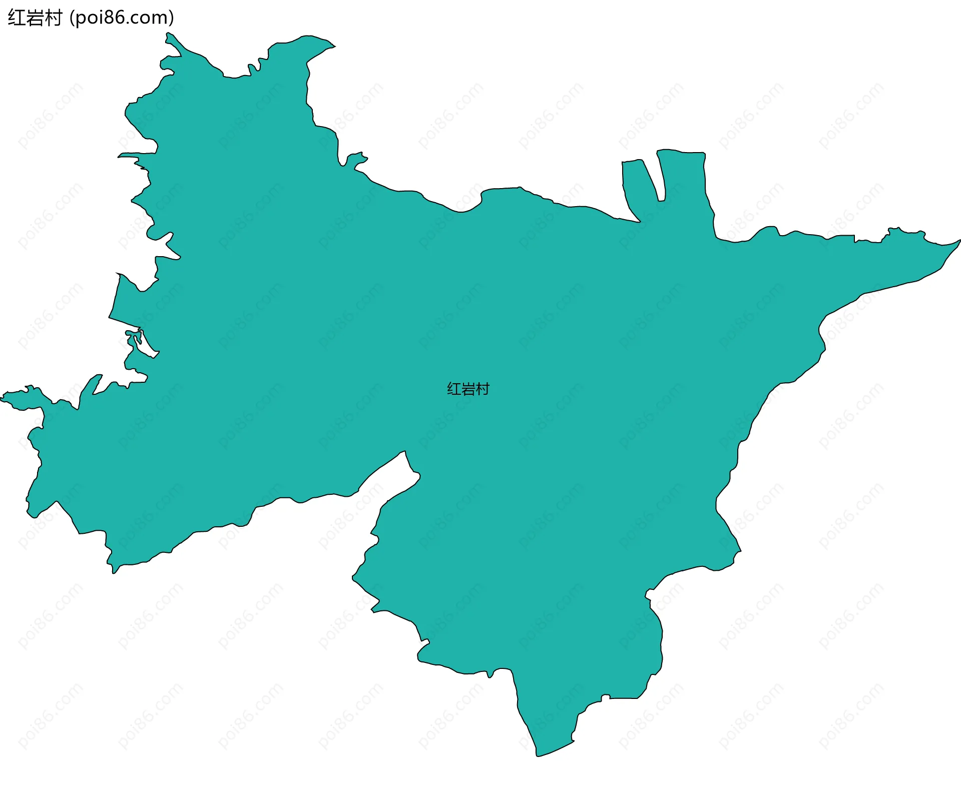 红岩村边界地图
