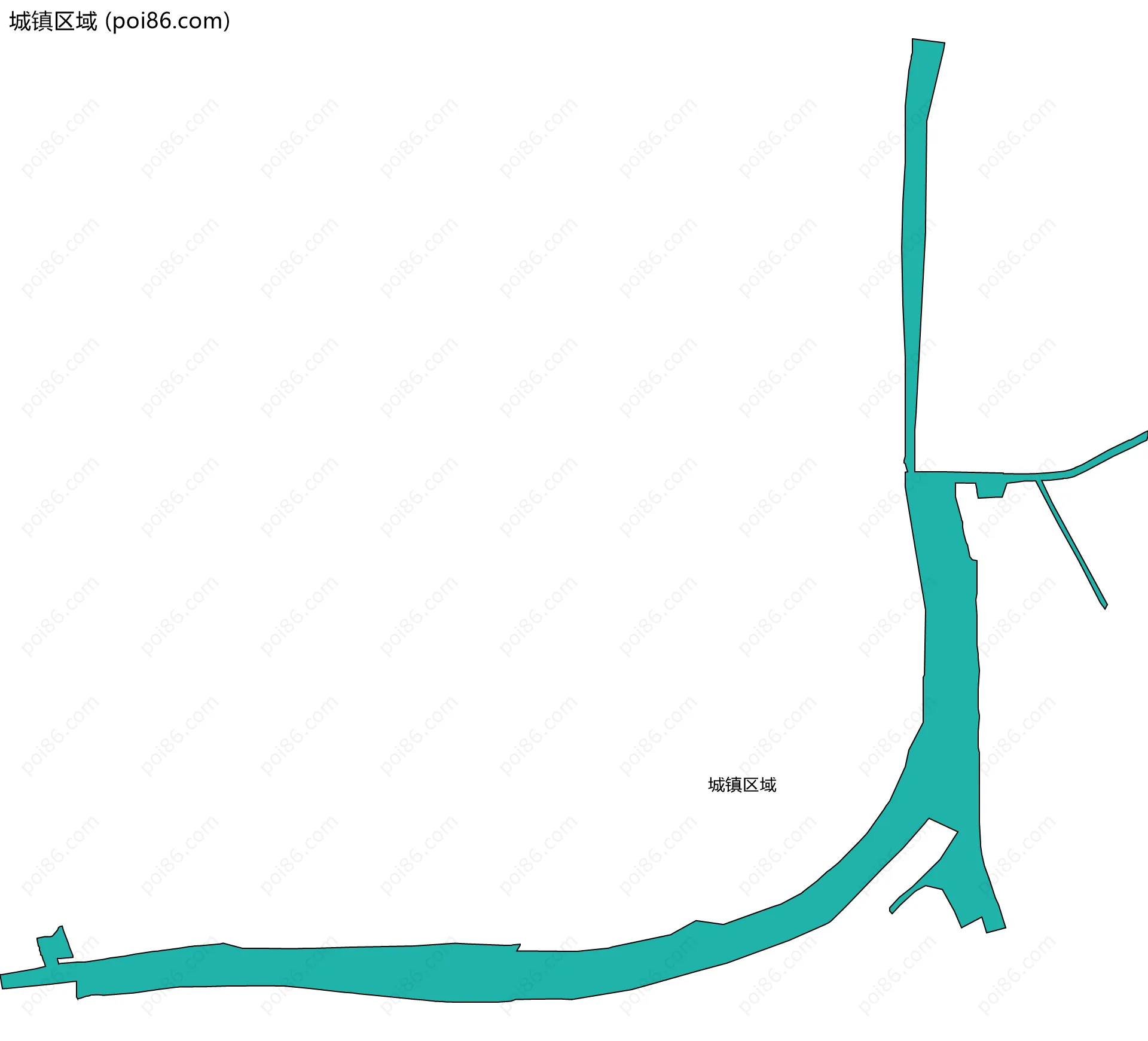城镇区域边界地图