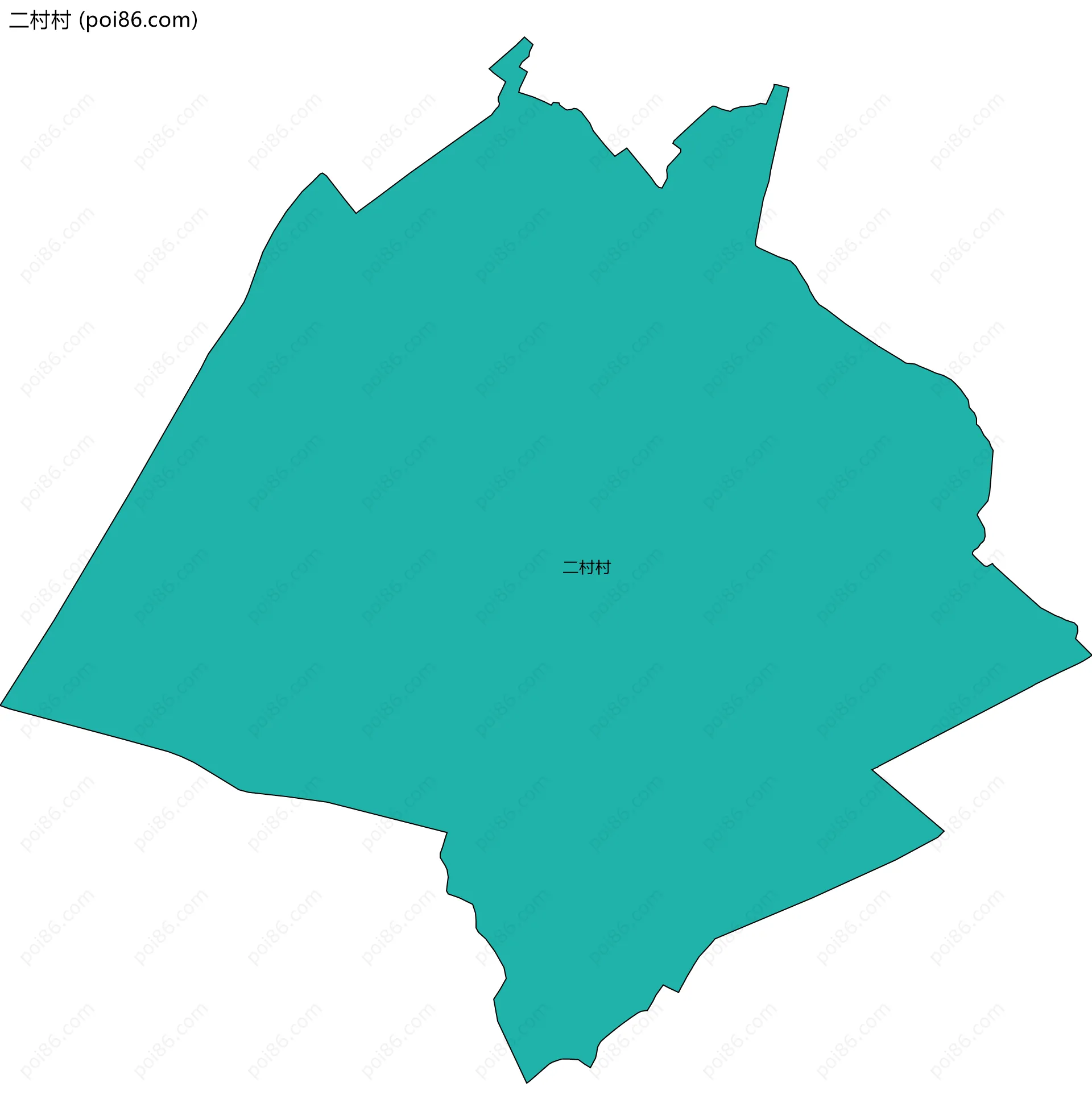 二村村边界地图