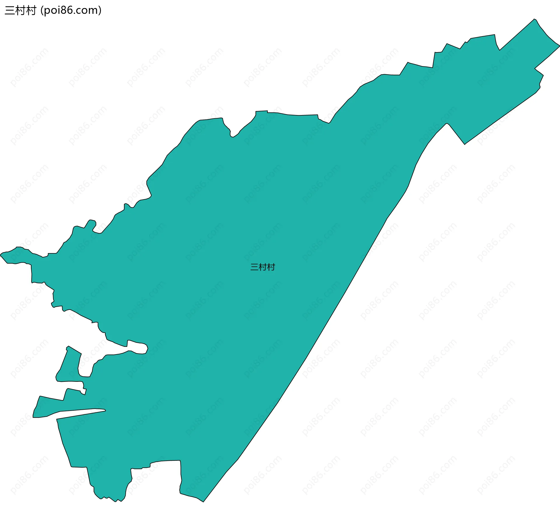 三村村边界地图