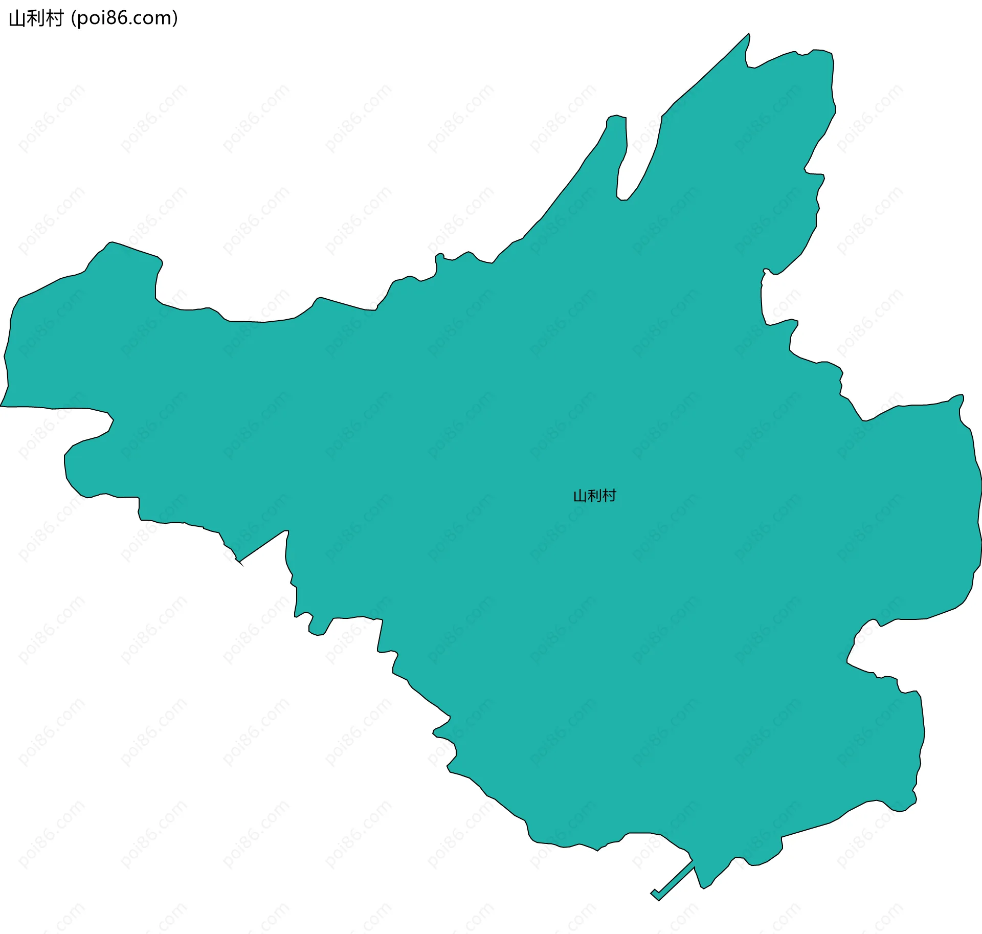 山利村边界地图