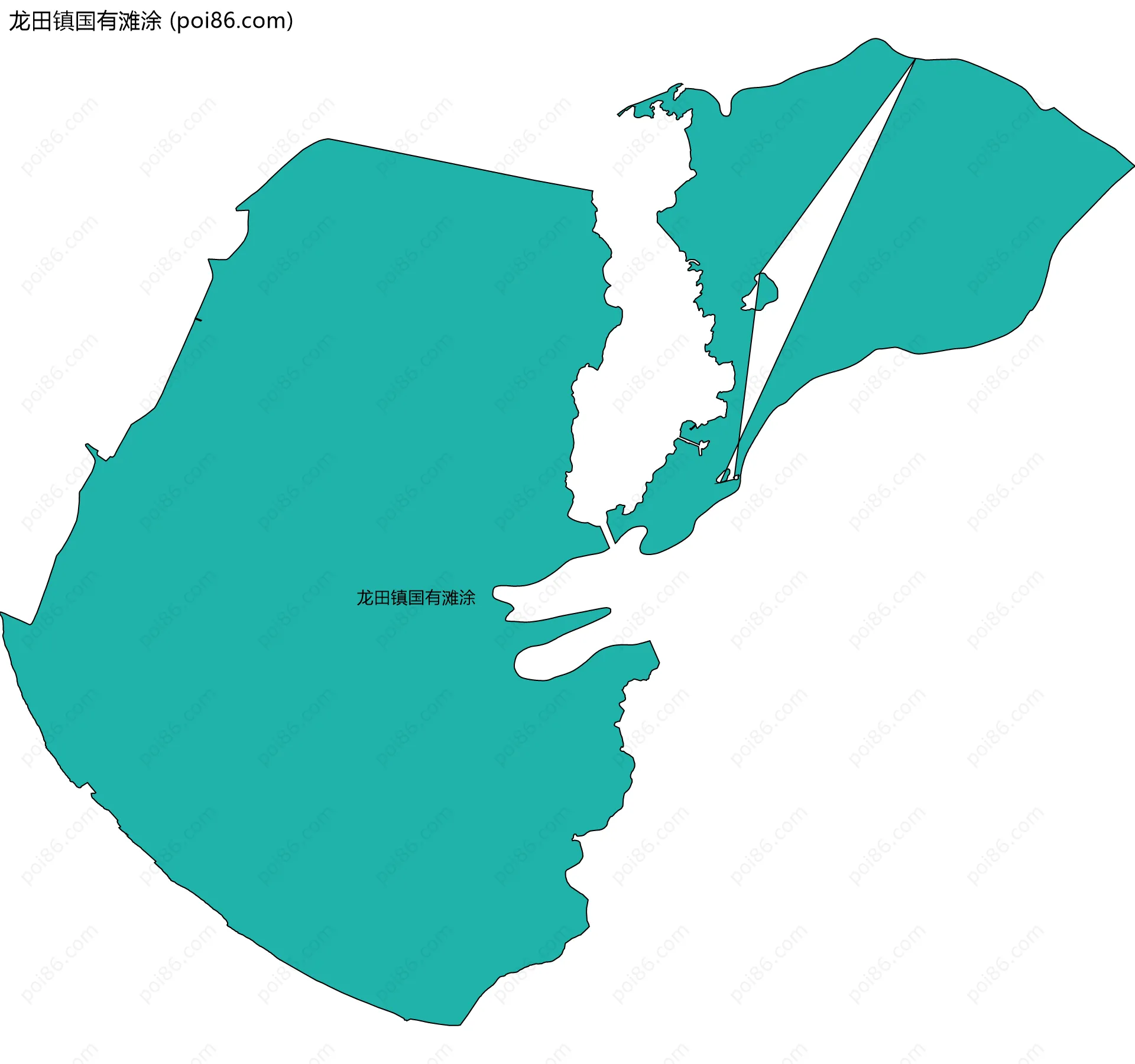 龙田镇国有滩涂边界地图