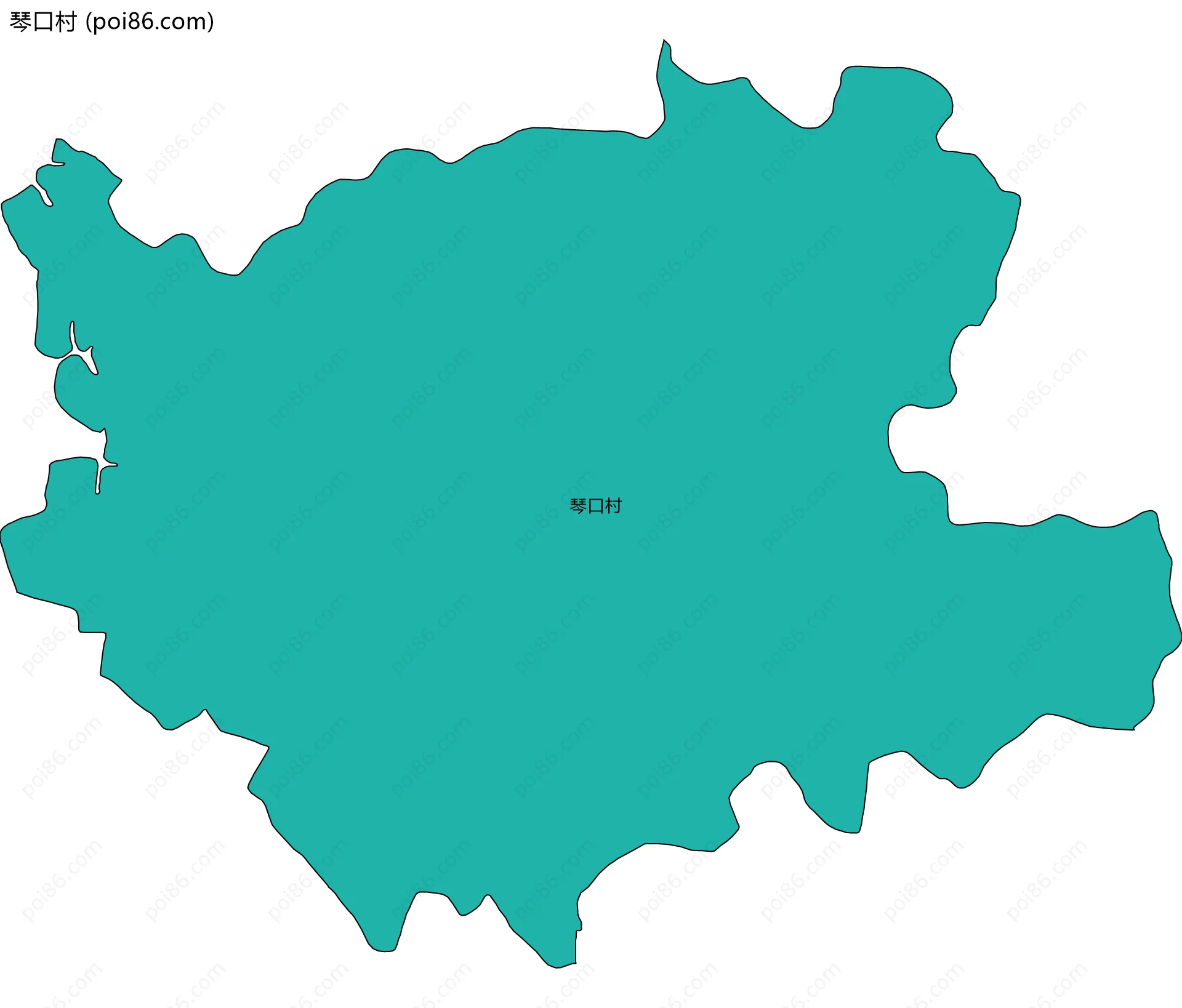 琴口村边界地图