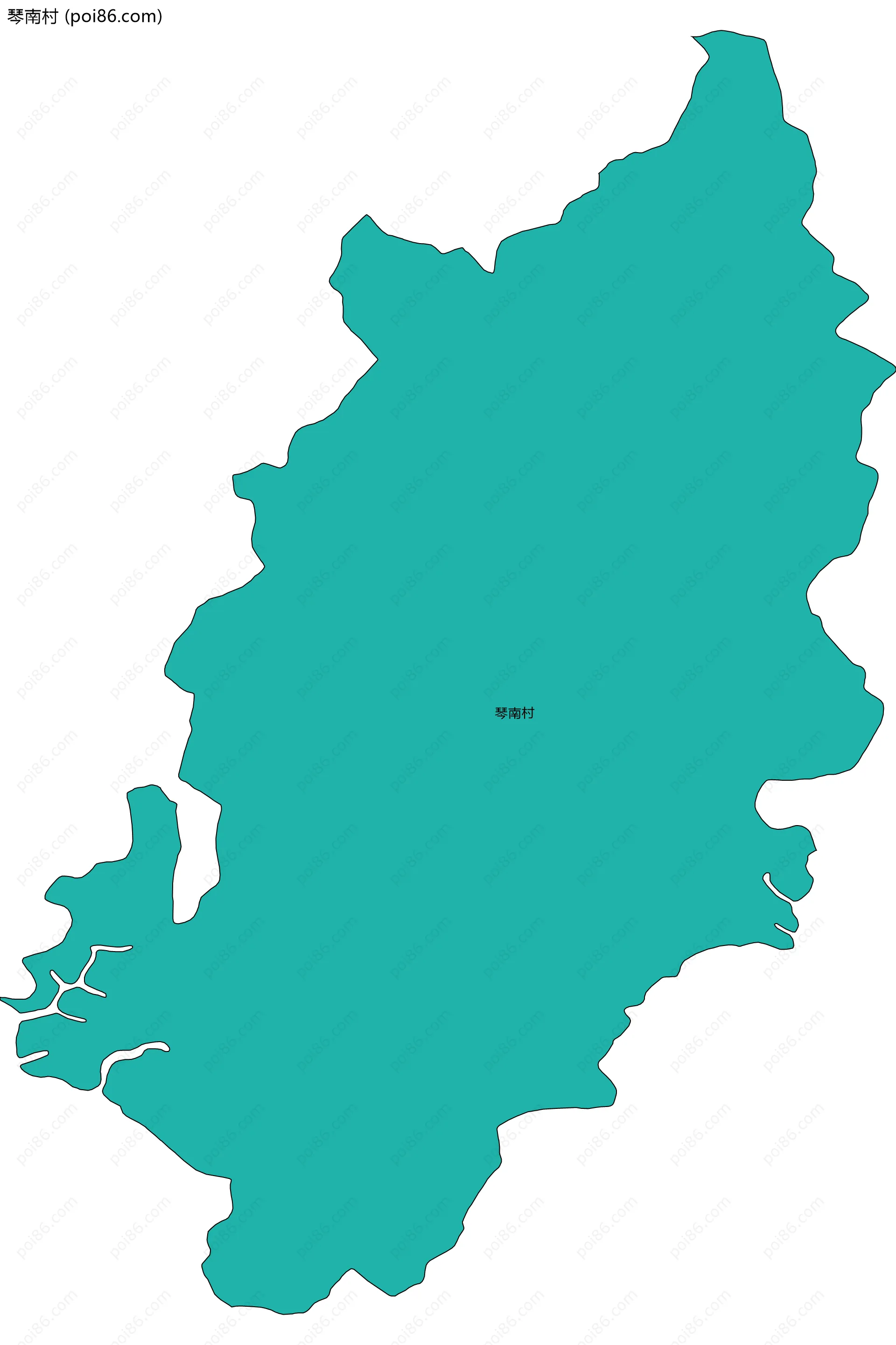 琴南村边界地图