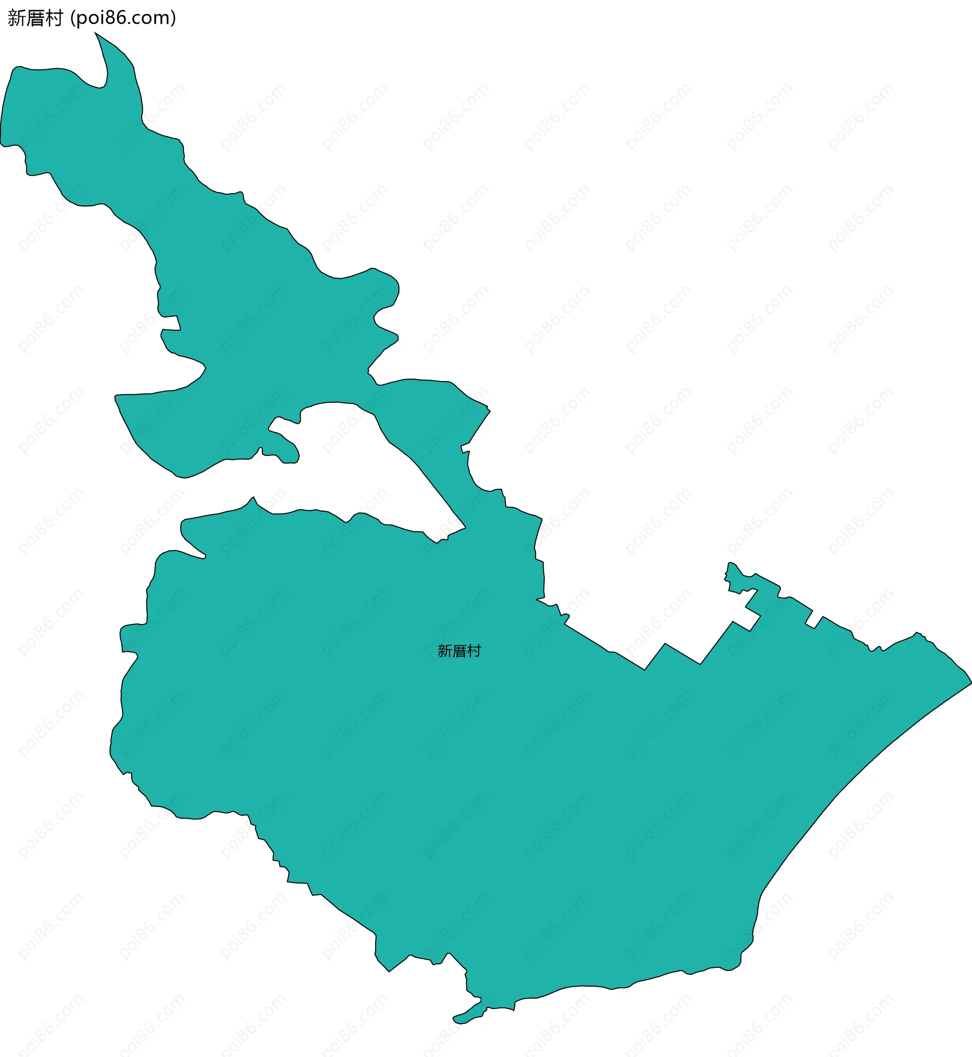 新厝村边界地图