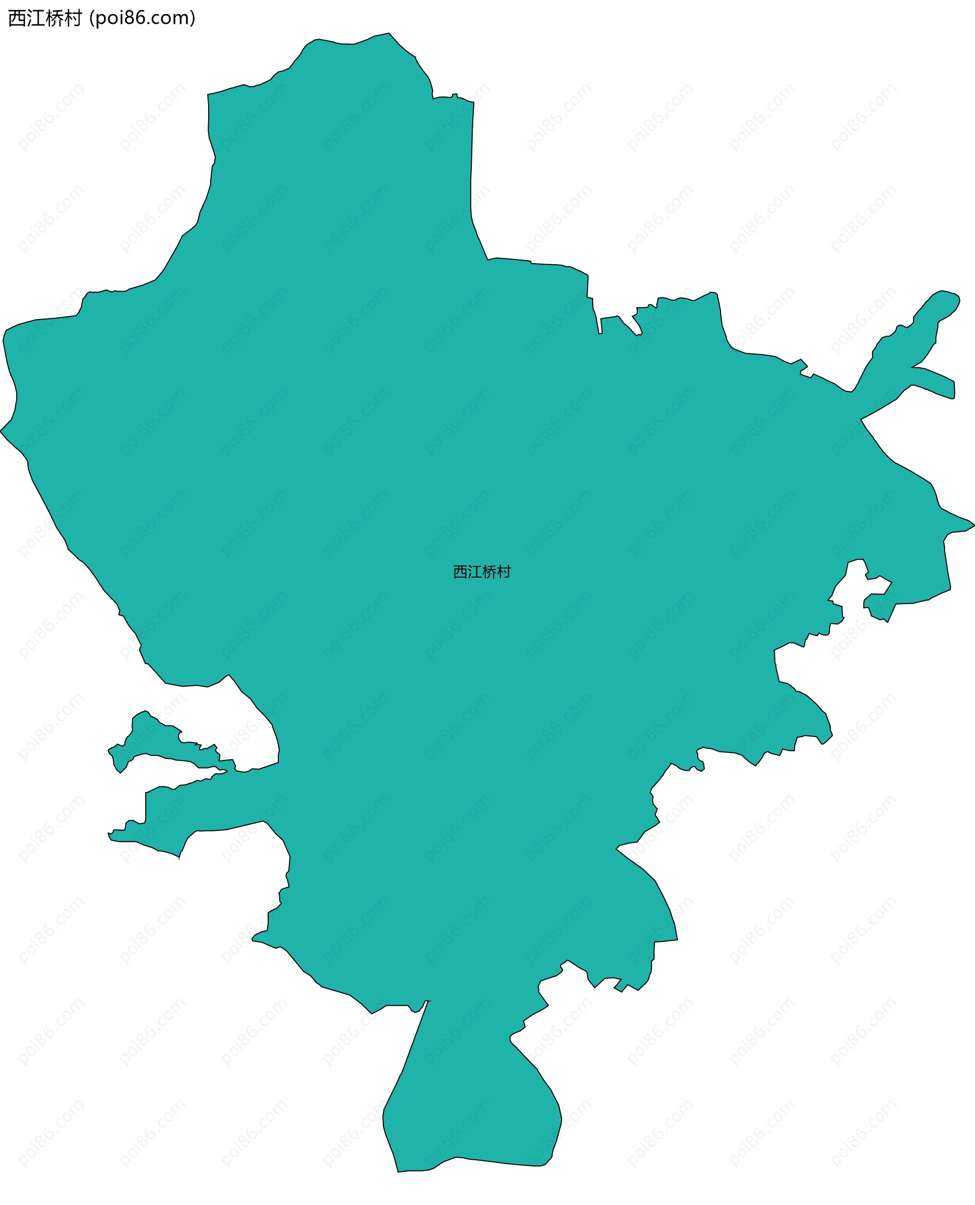 西江桥村边界地图