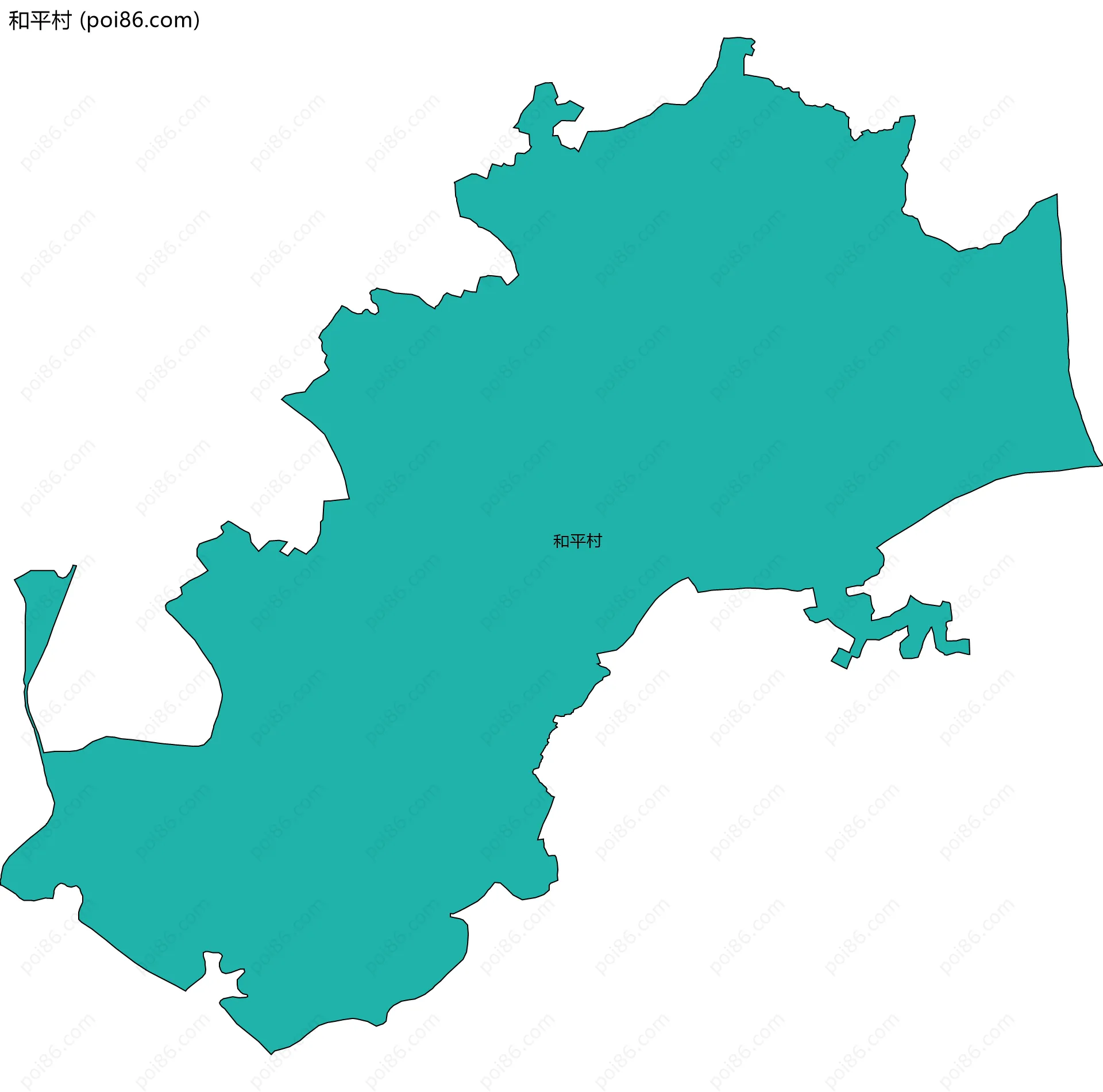 和平村边界地图