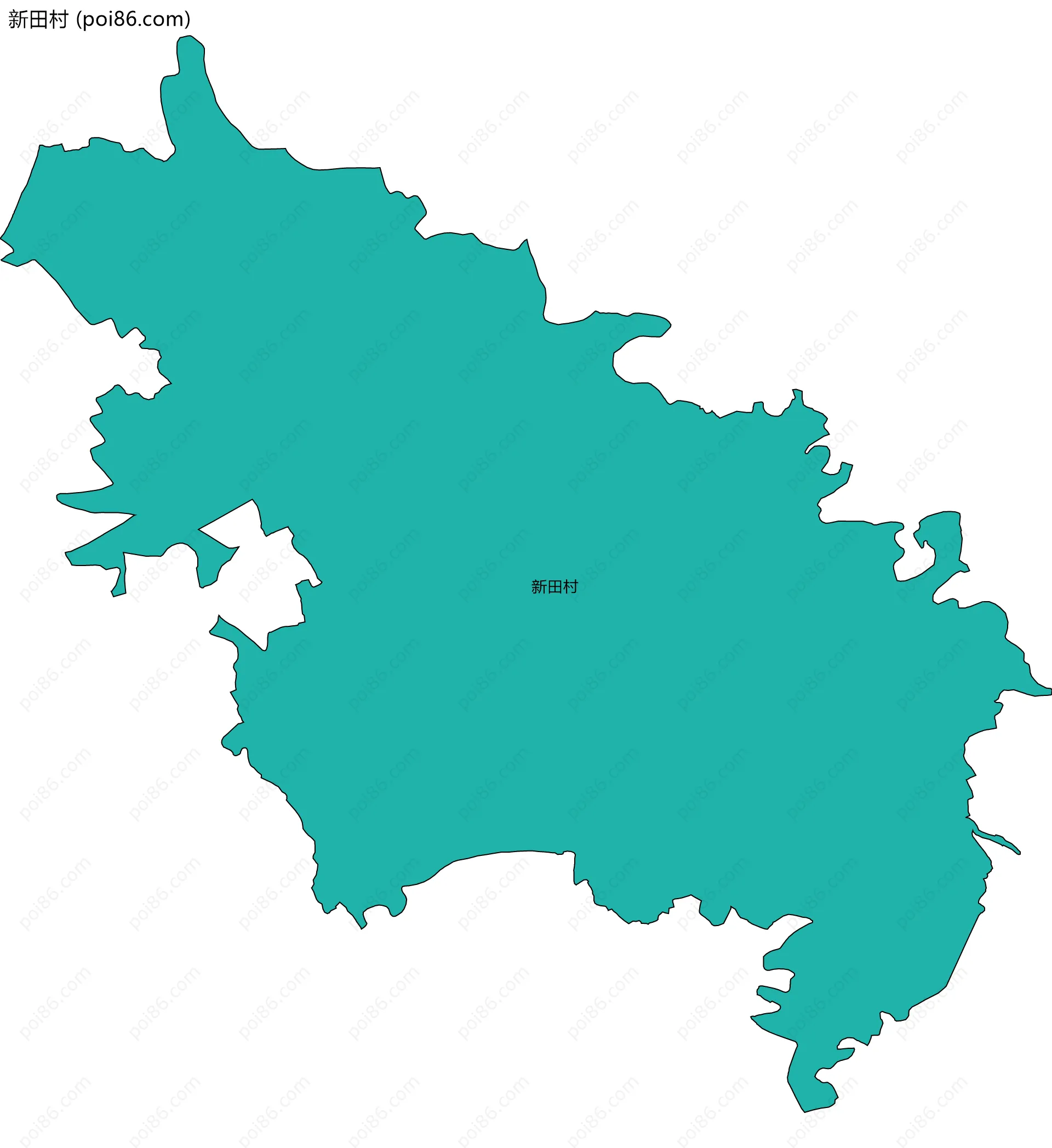 新田村边界地图