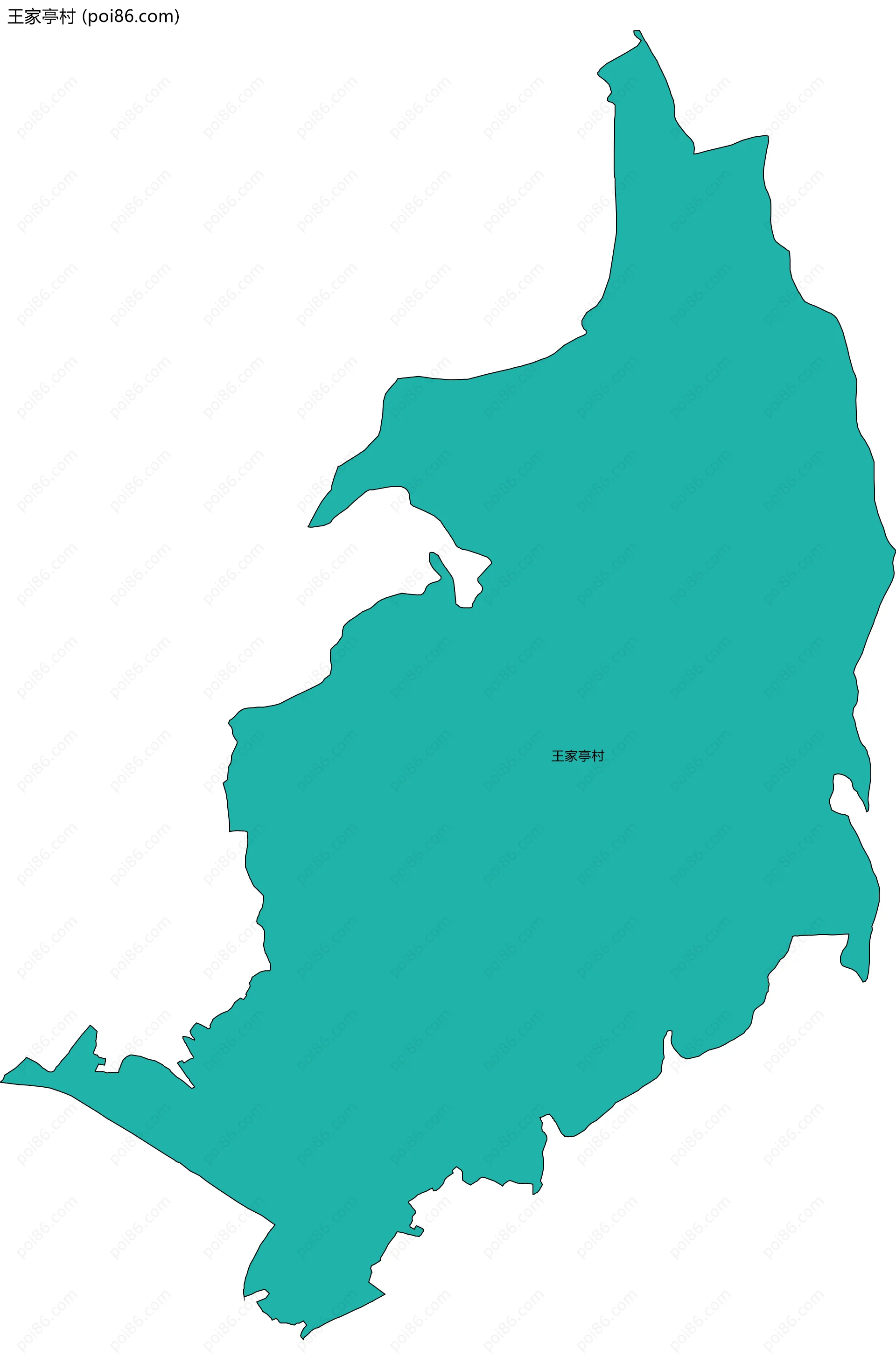 王家亭村边界地图