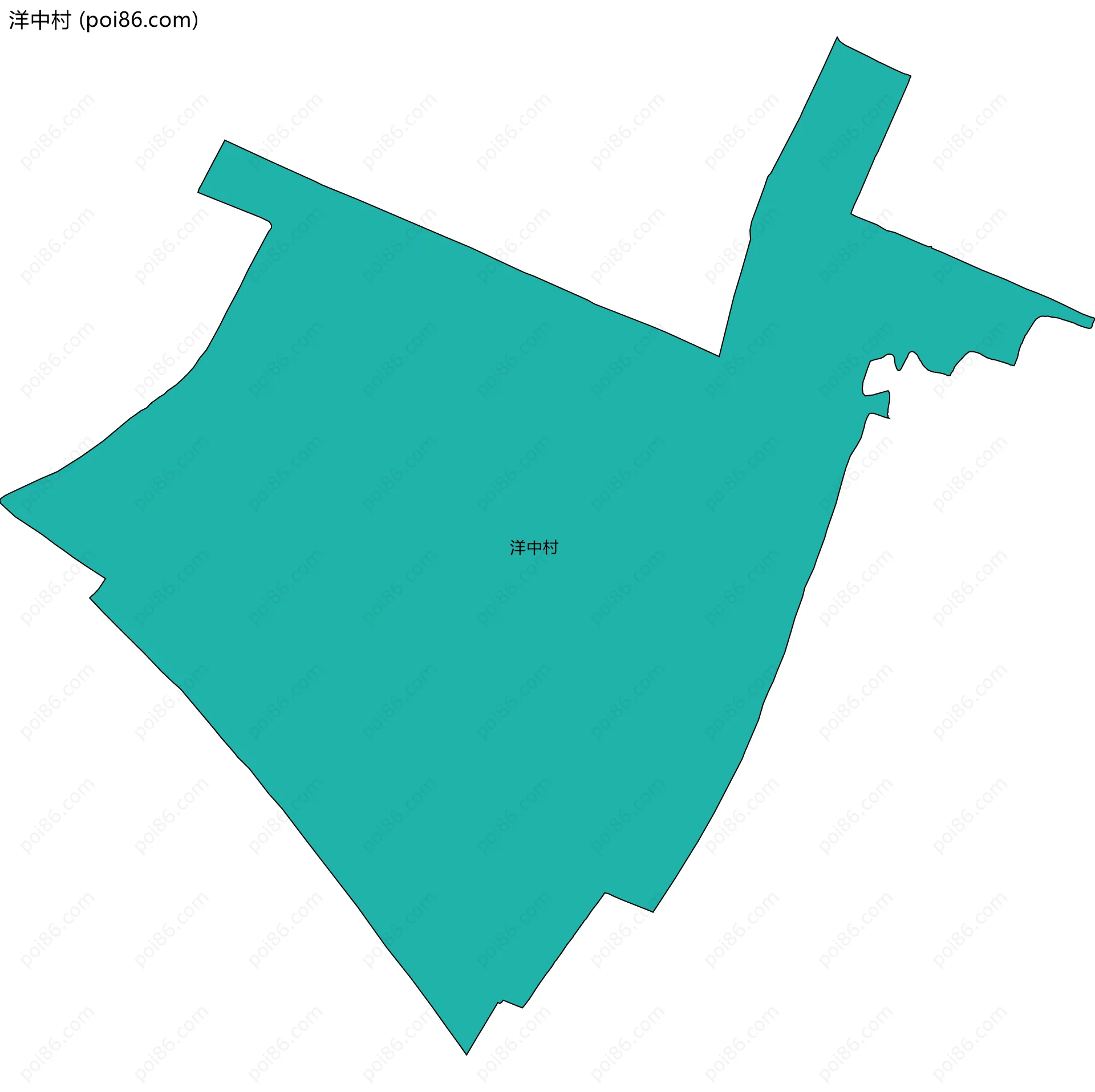 洋中村边界地图