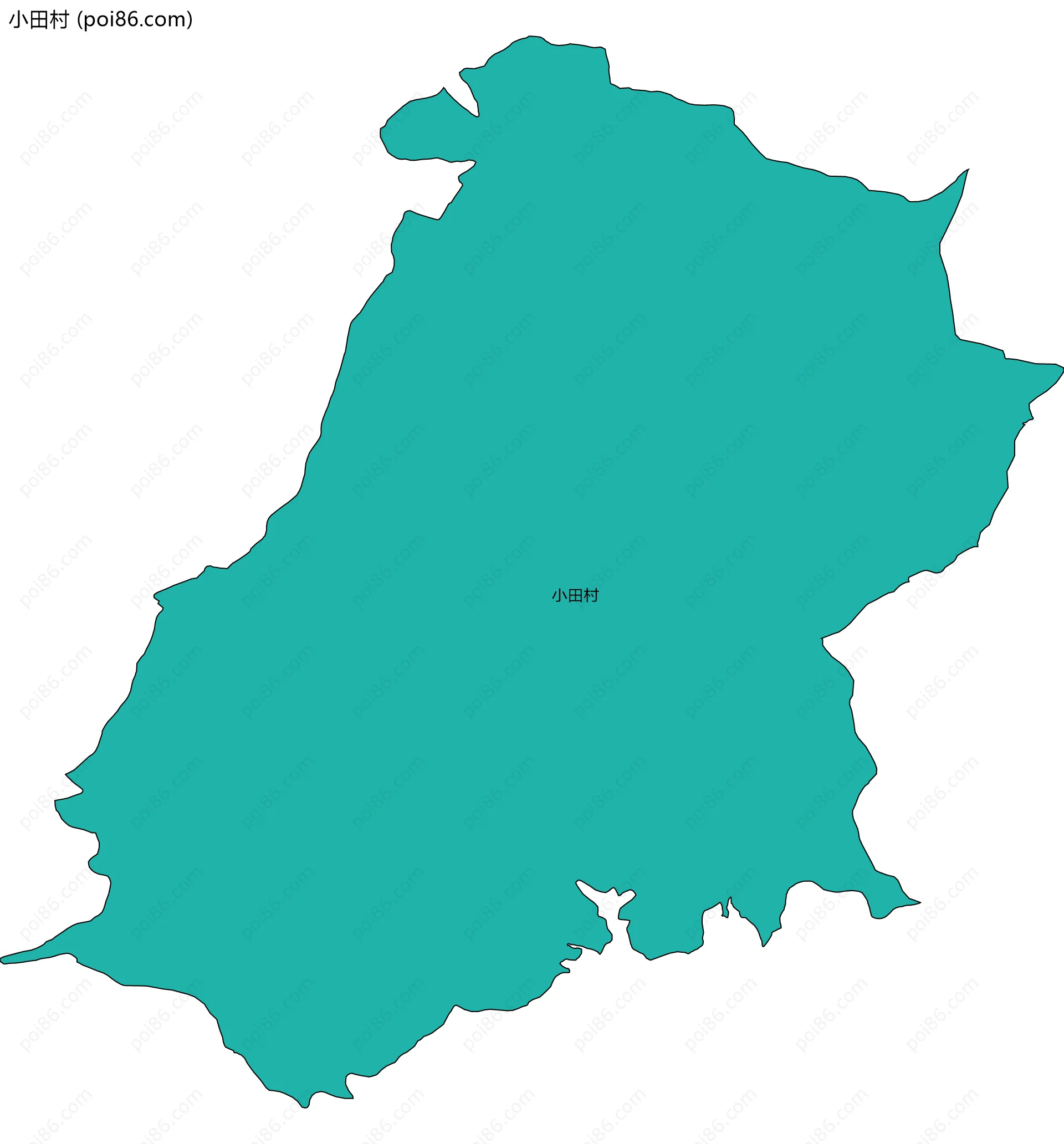 小田村边界地图