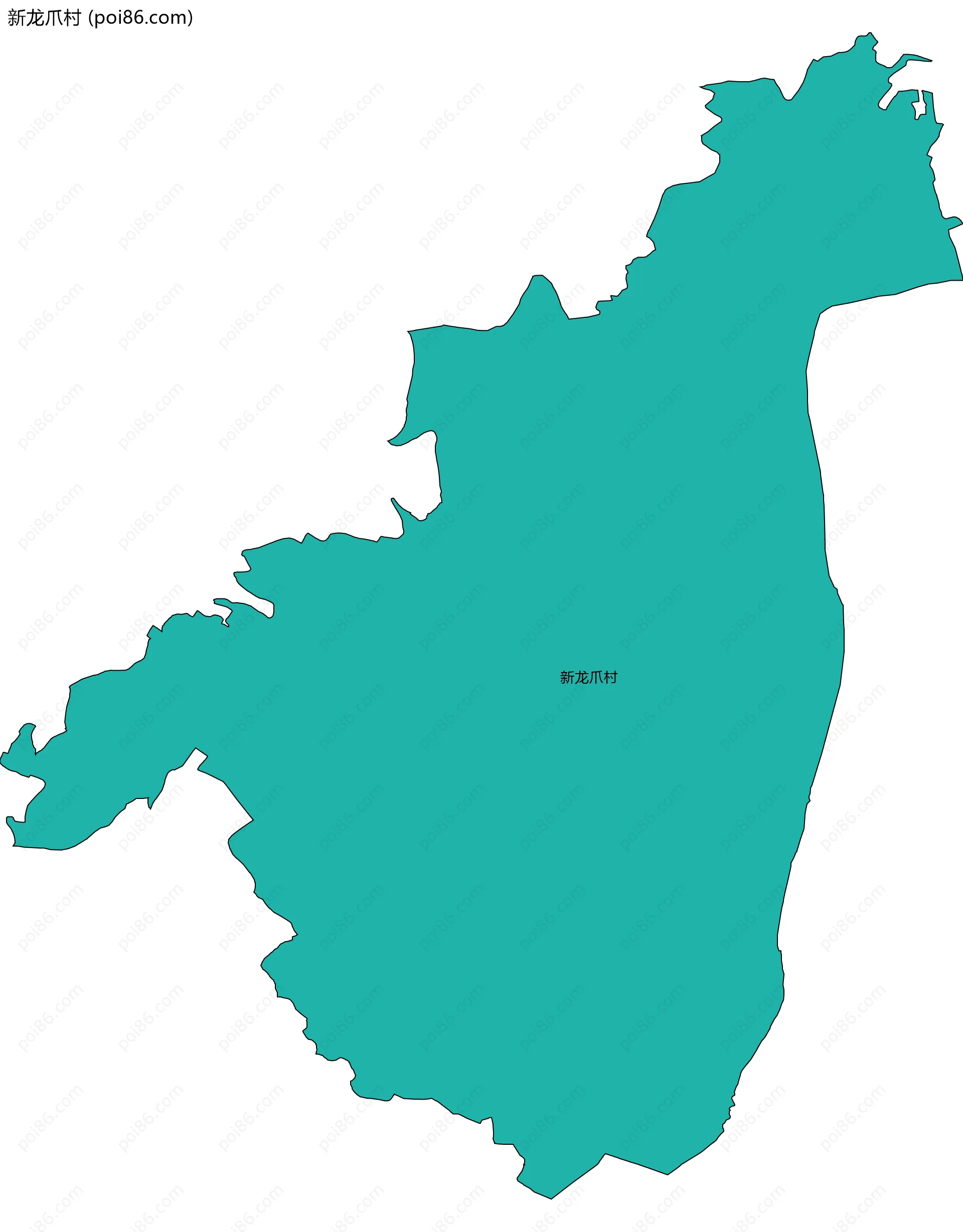 新龙爪村边界地图