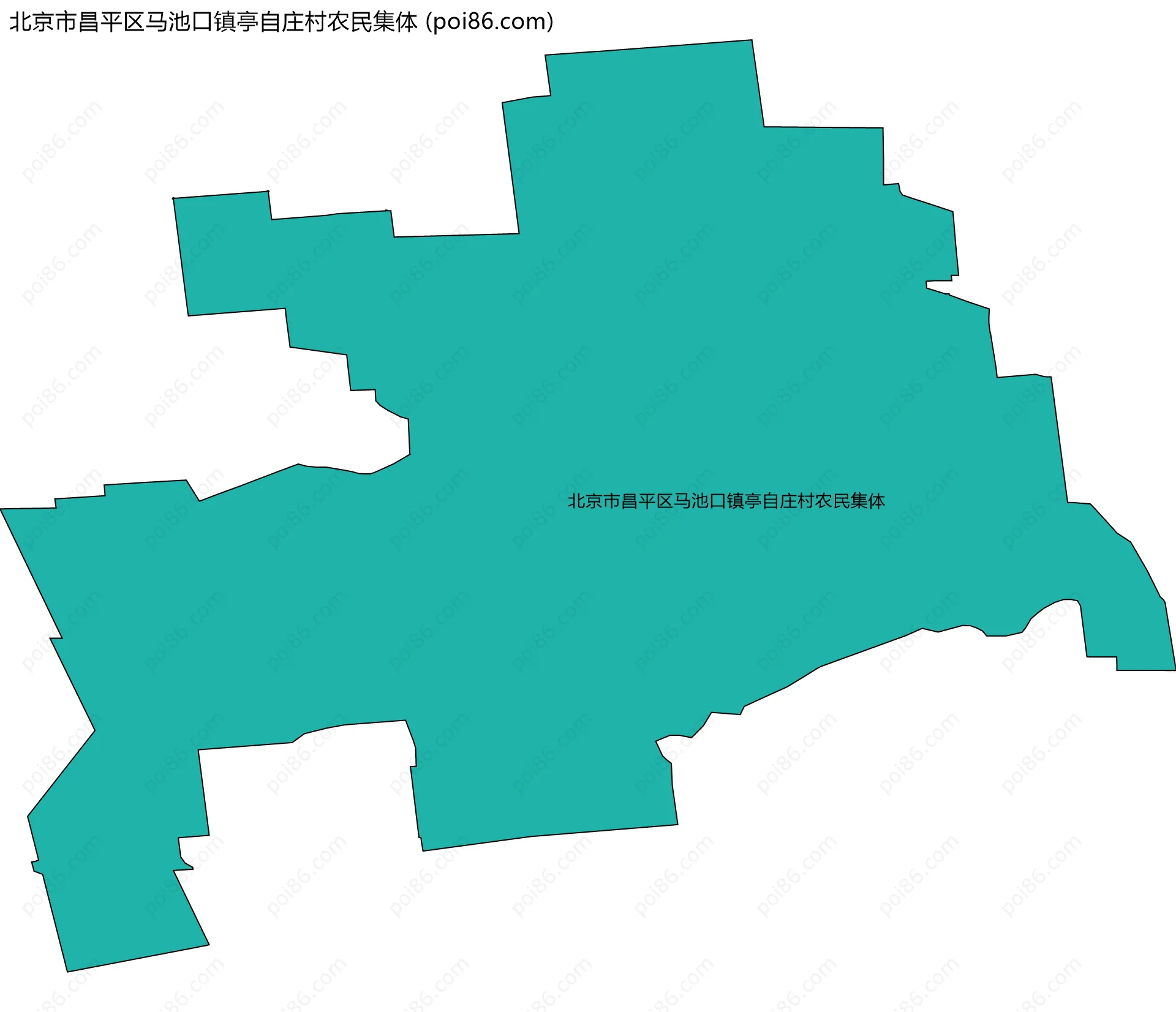 北京市昌平区马池口镇亭自庄村农民集体边界地图