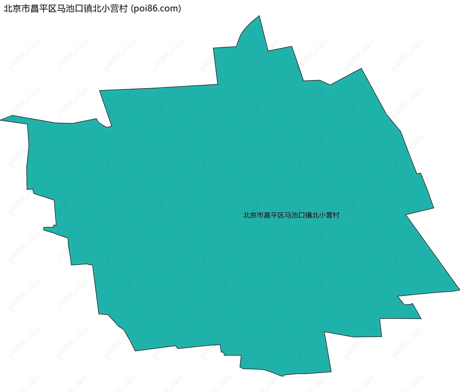 北京市昌平区马池口镇北小营村边界地图