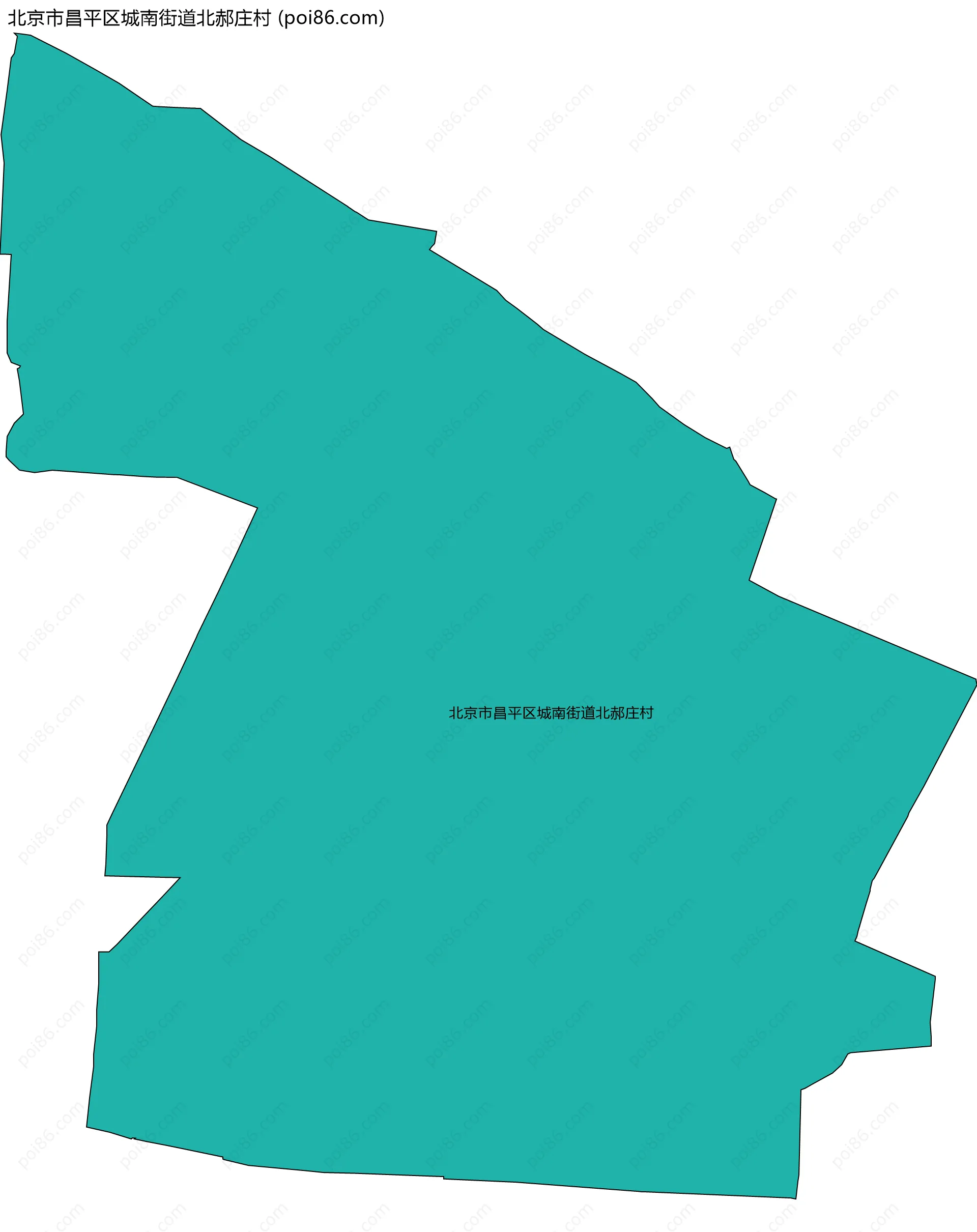 北京市昌平区城南街道北郝庄村边界地图