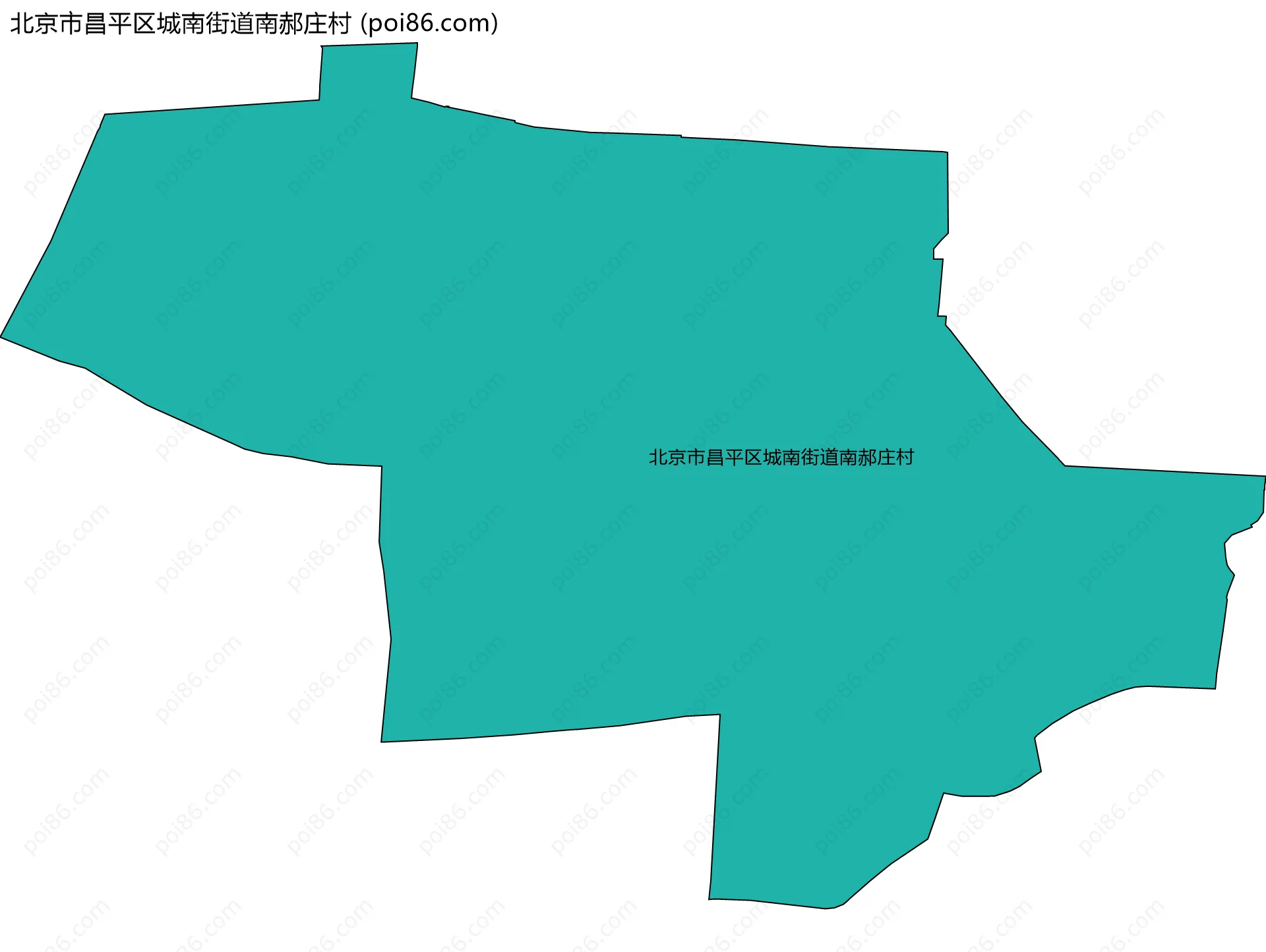 北京市昌平区城南街道南郝庄村边界地图