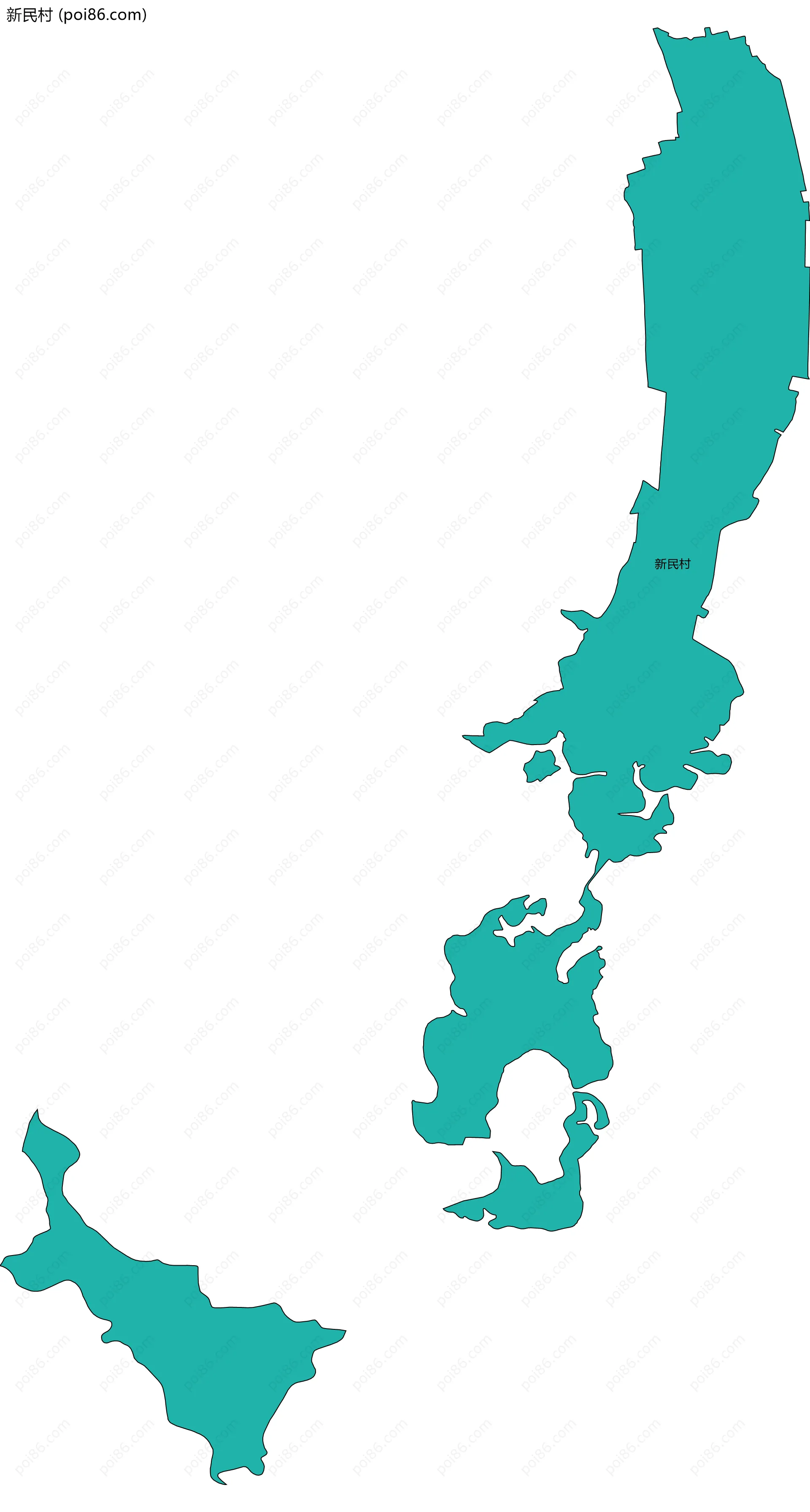 新民村边界地图