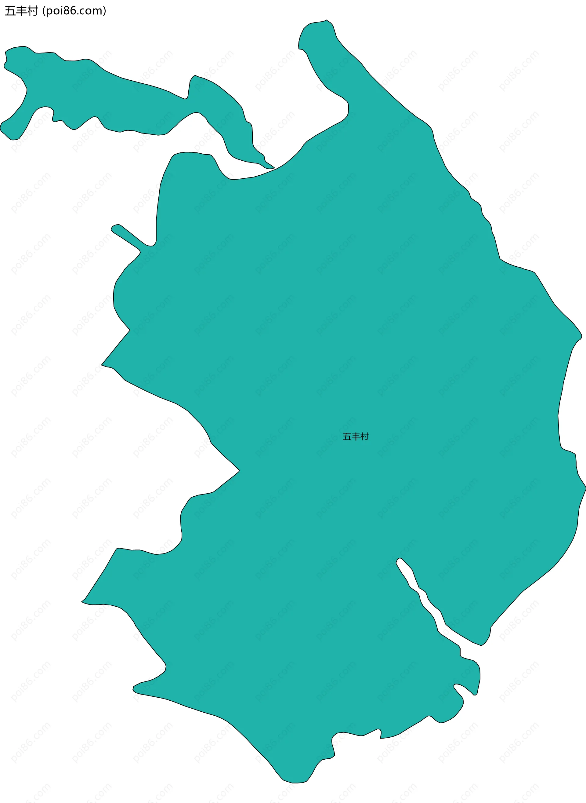 五丰村边界地图