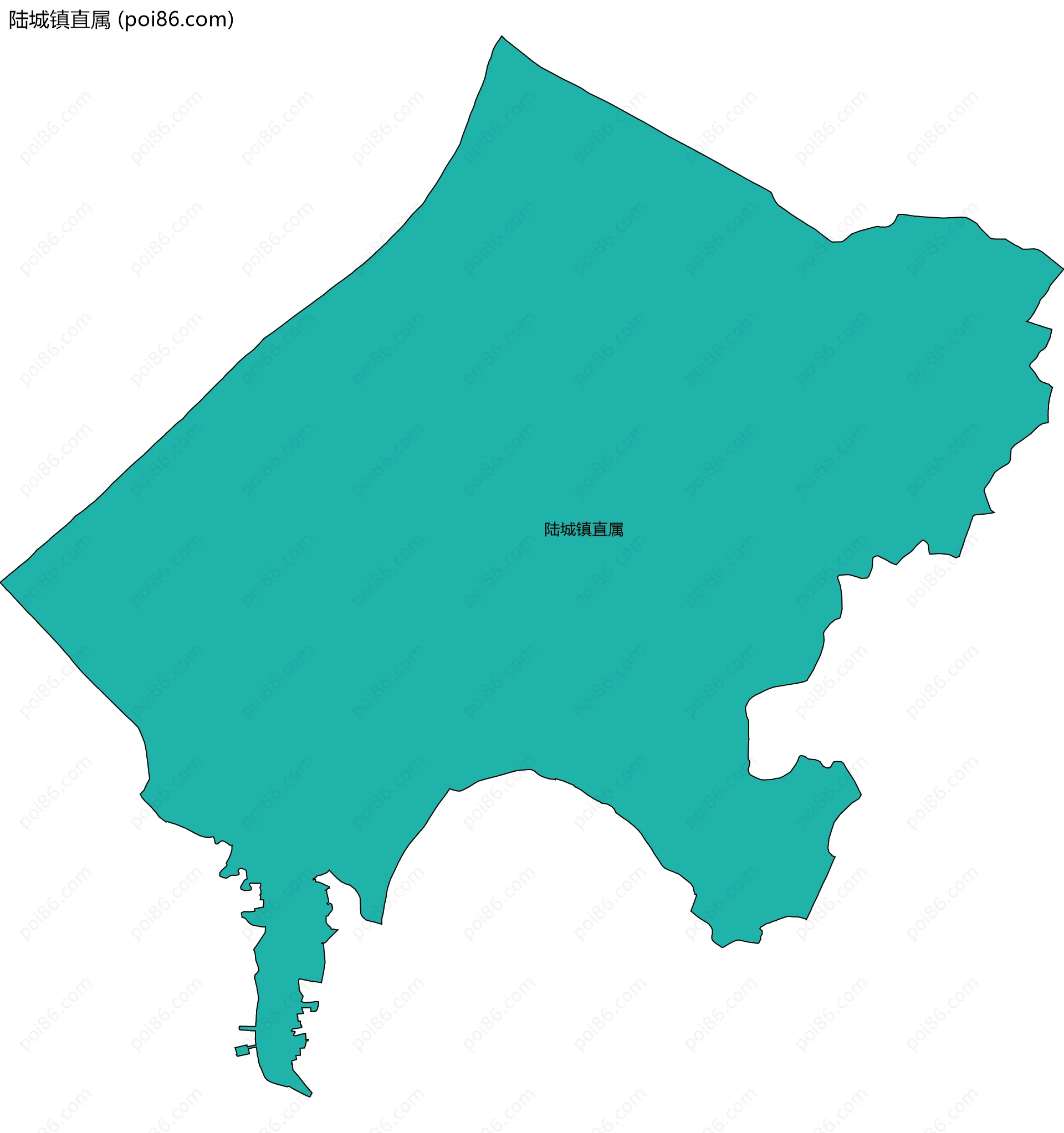 陆城镇直属边界地图