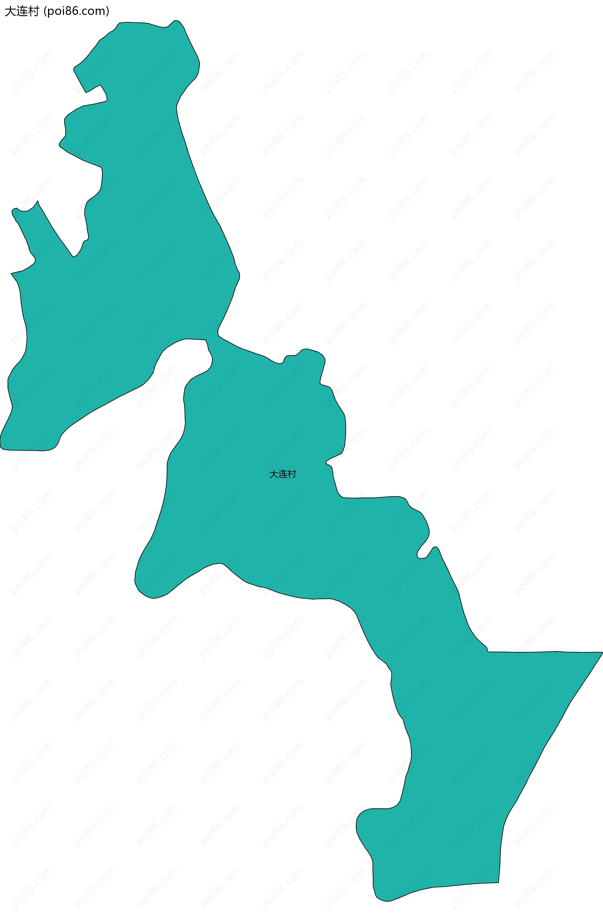 大连村边界地图