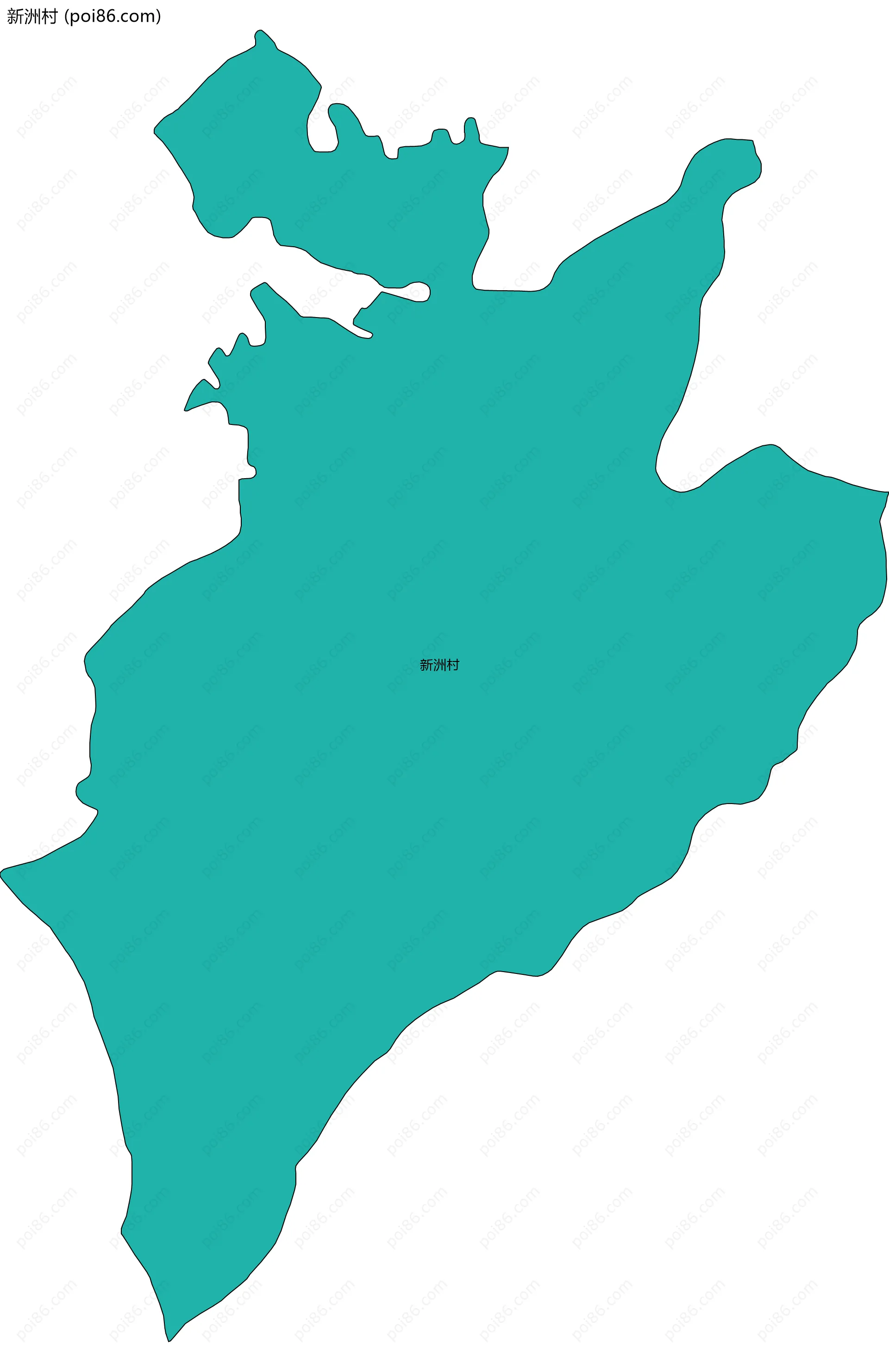 新洲村边界地图