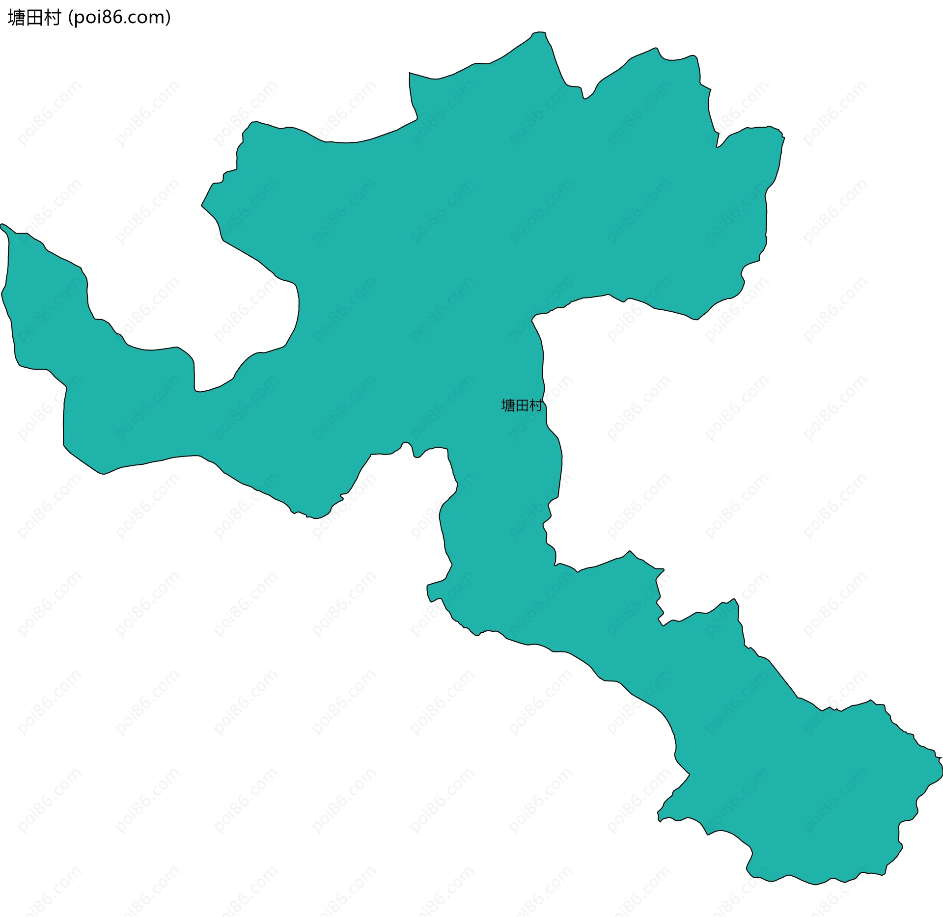 塘田村边界地图