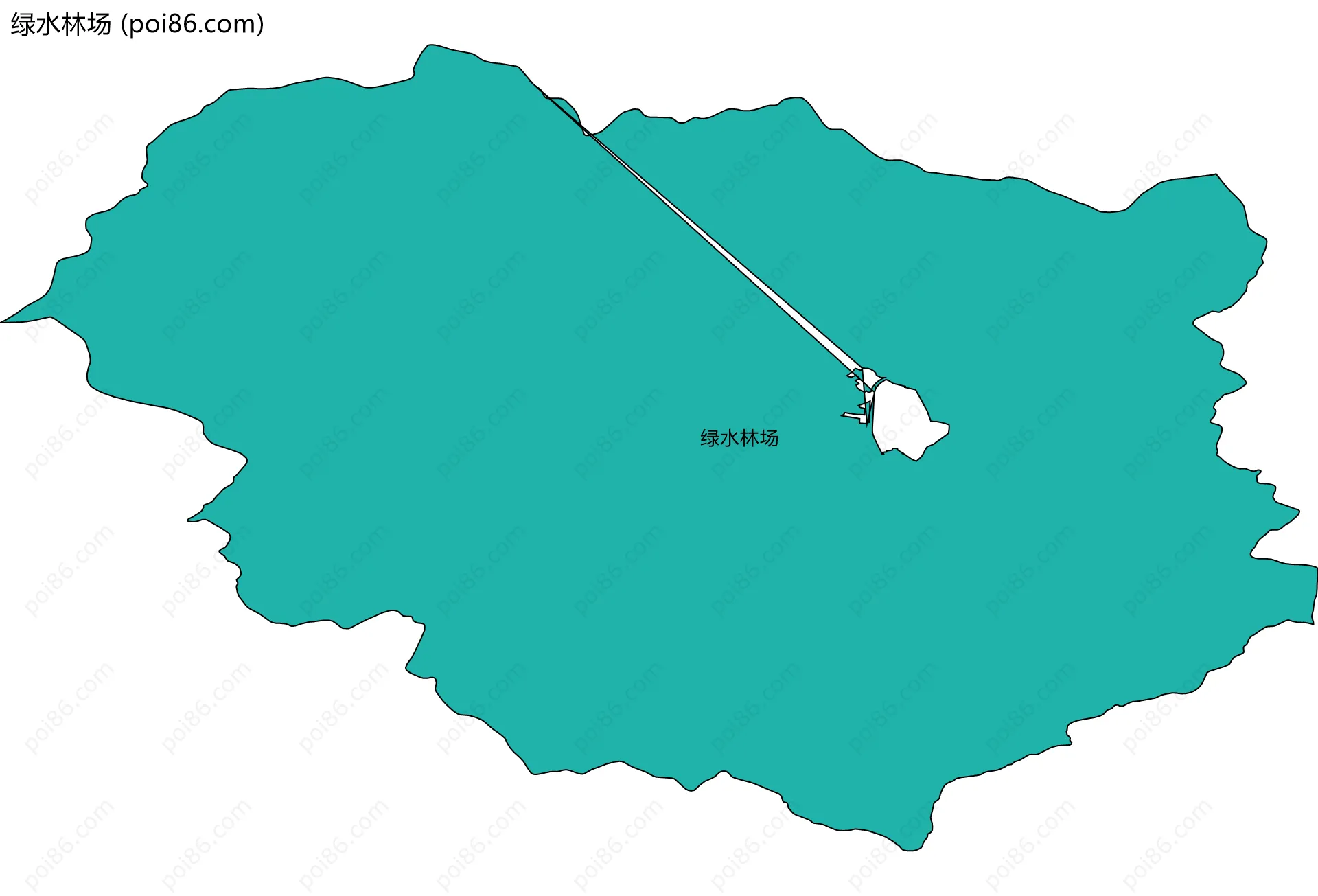 绿水林场边界地图(五级行政区划)