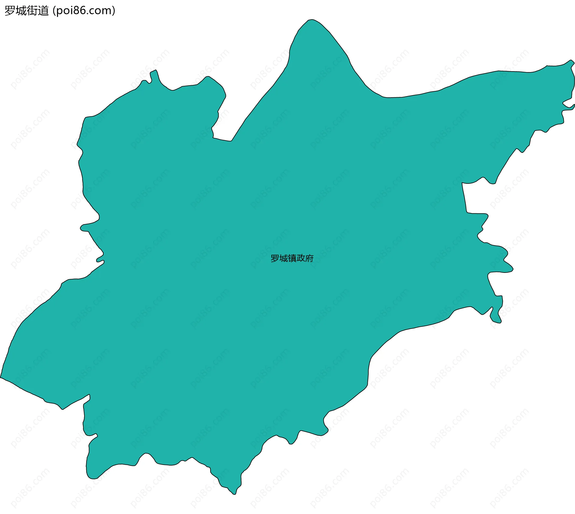 罗城街道边界地图(五级行政区划)