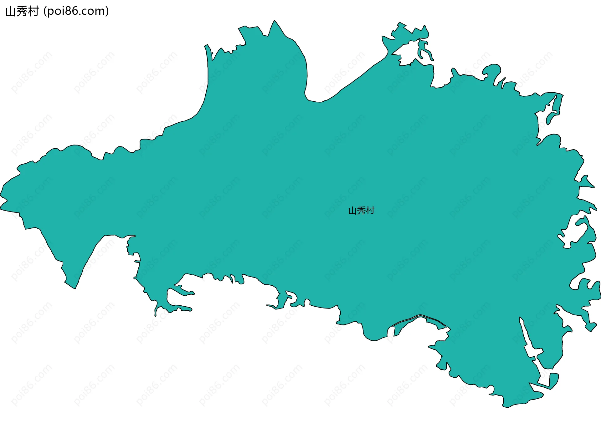 山秀村边界地图