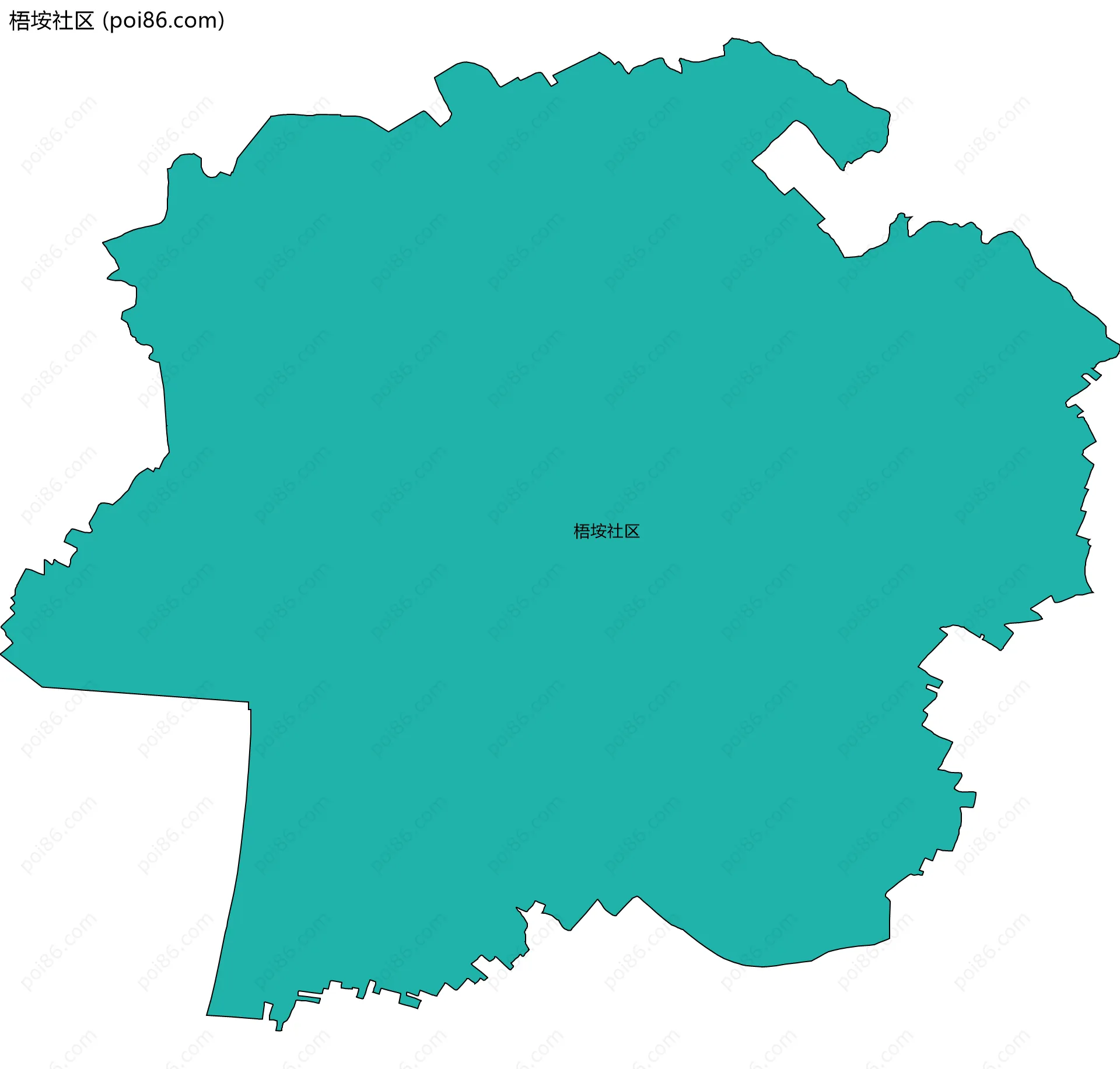 梧垵社区边界地图