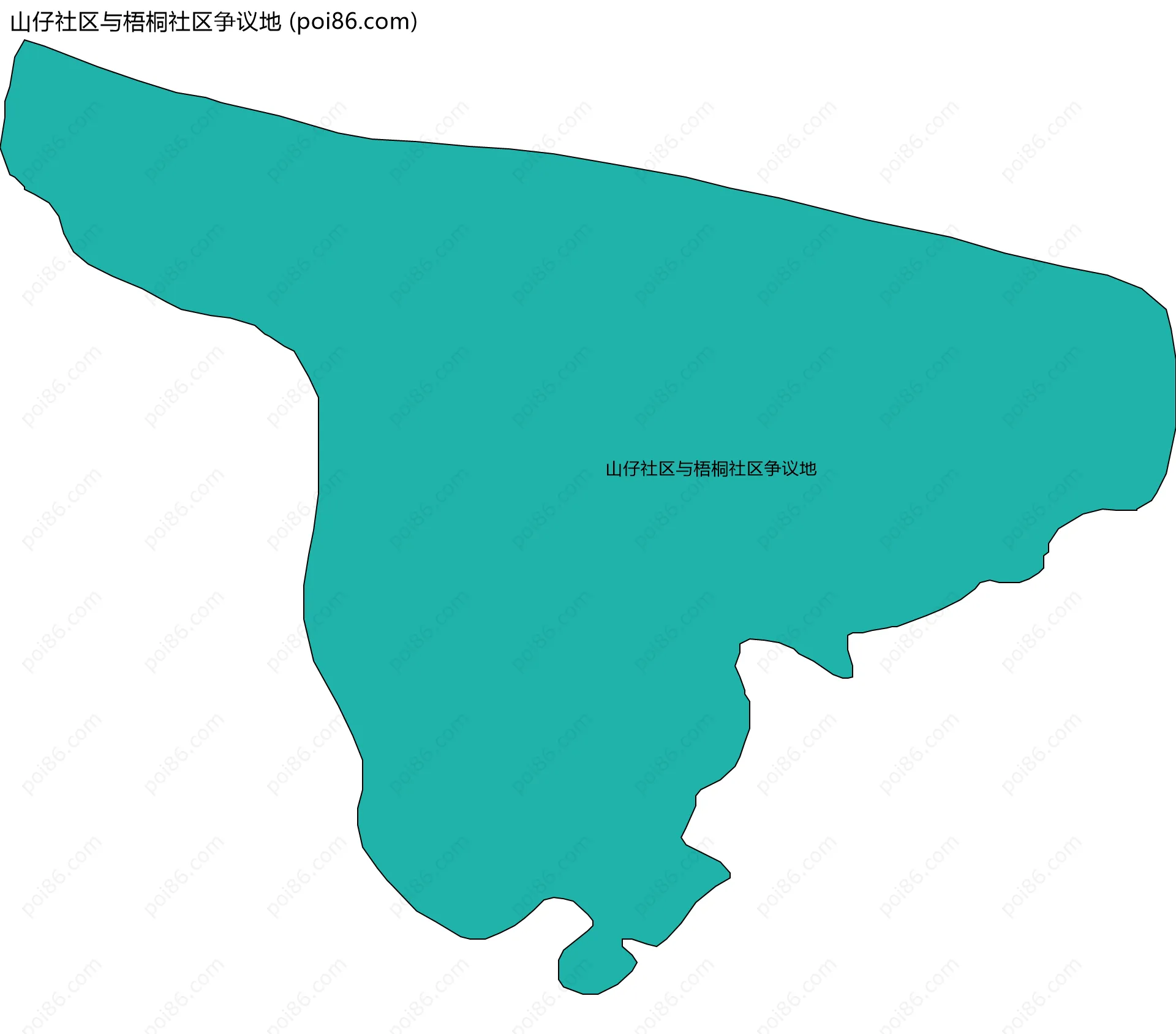 山仔社区与梧桐社区争议地边界地图
