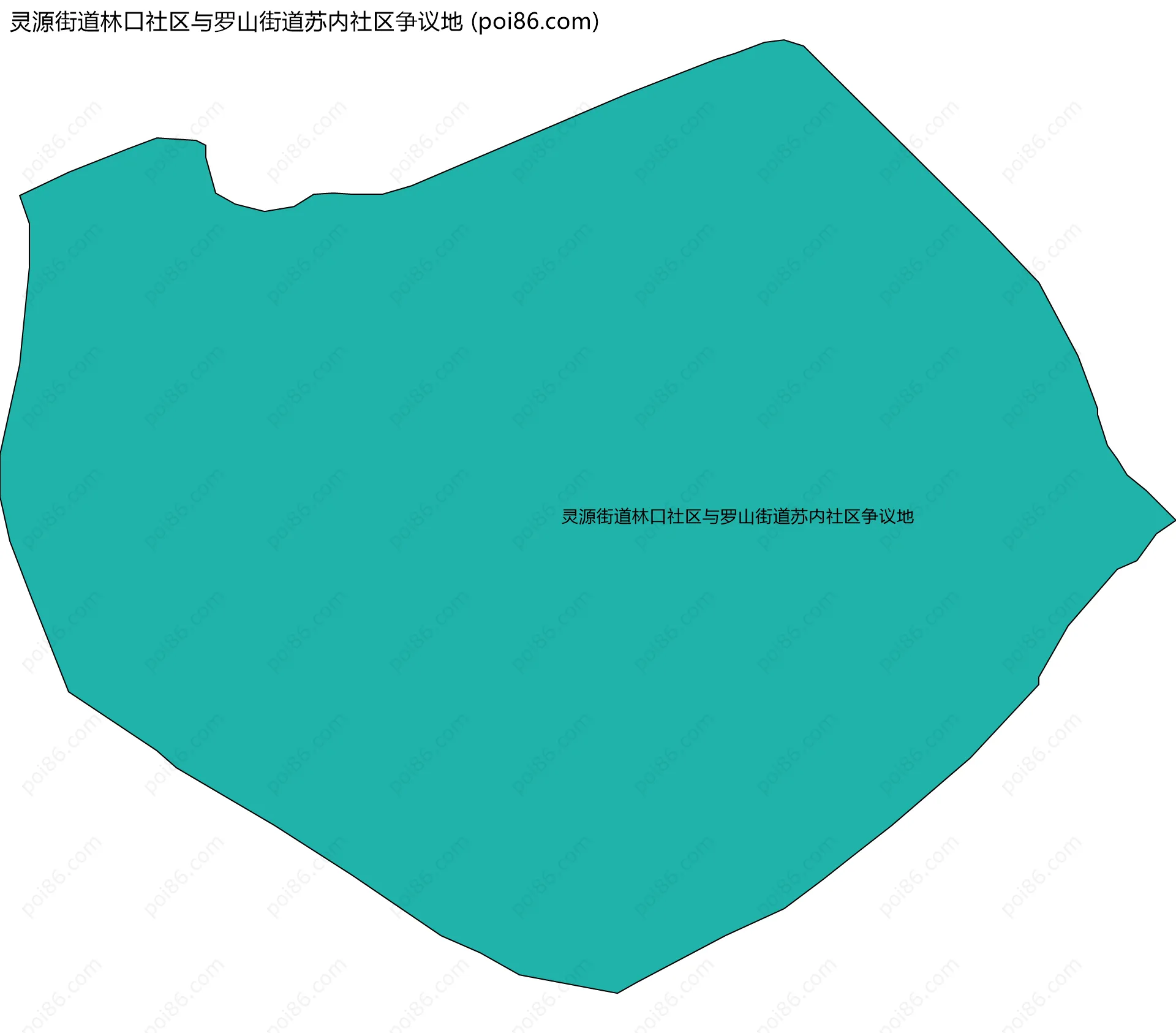 灵源街道林口社区与罗山街道苏内社区争议地边界地图