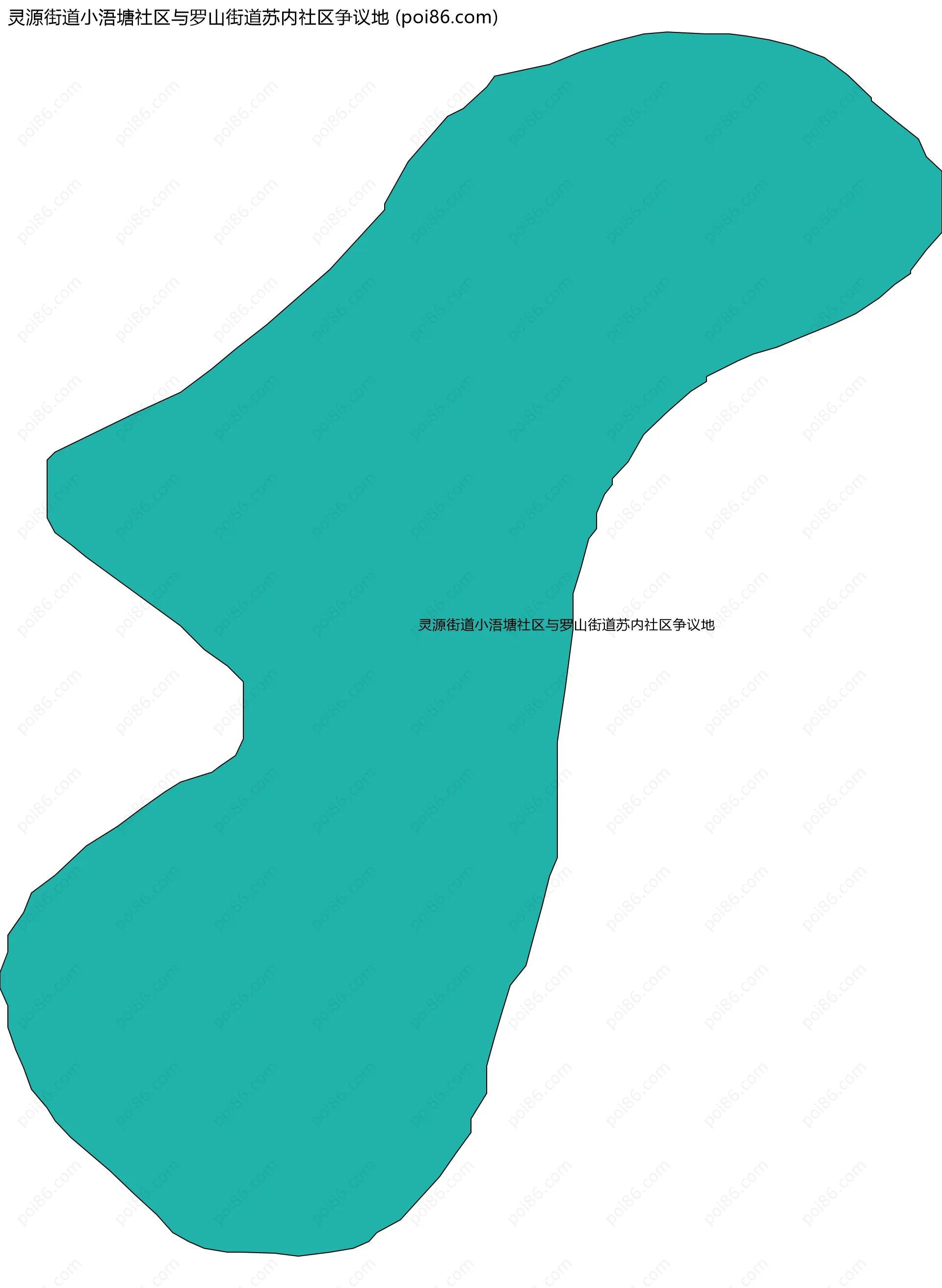 灵源街道小浯塘社区与罗山街道苏内社区争议地边界地图