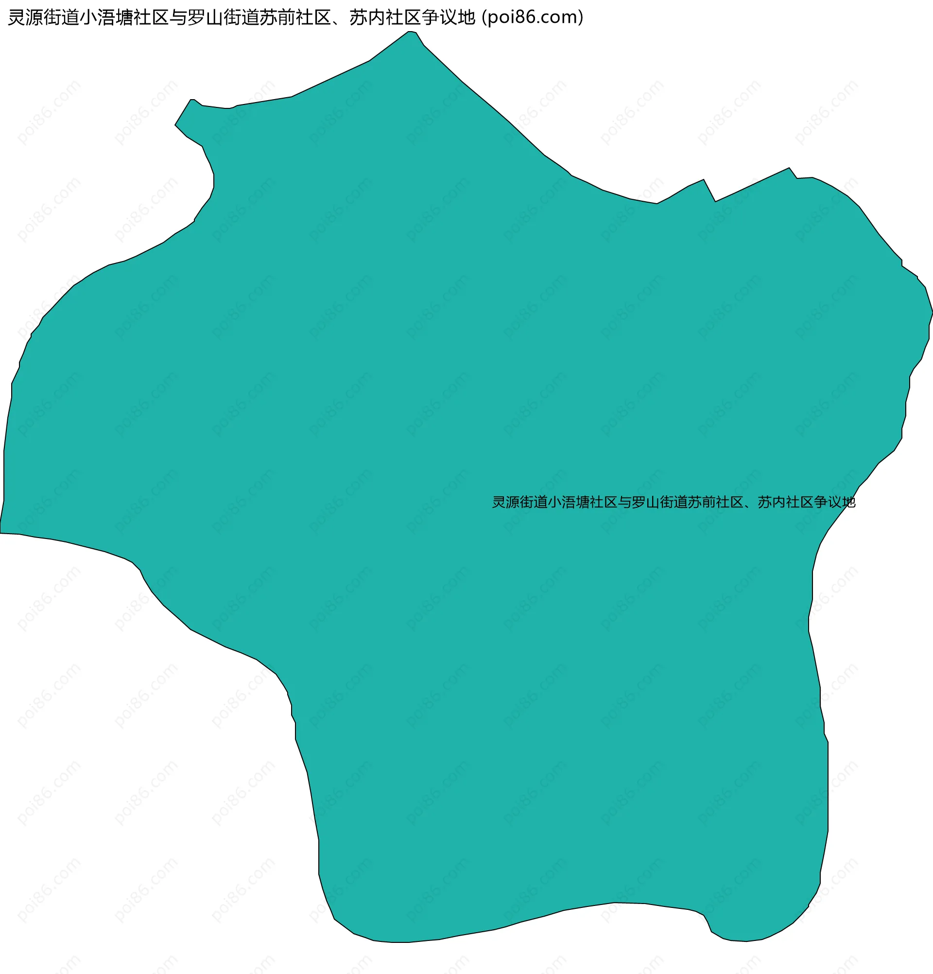 灵源街道小浯塘社区与罗山街道苏前社区、苏内社区争议地边界地图