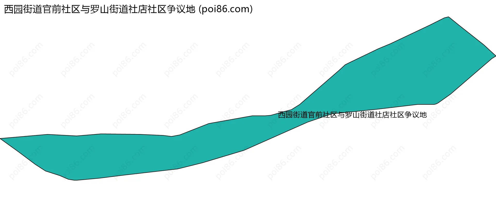 西园街道官前社区与罗山街道社店社区争议地边界地图