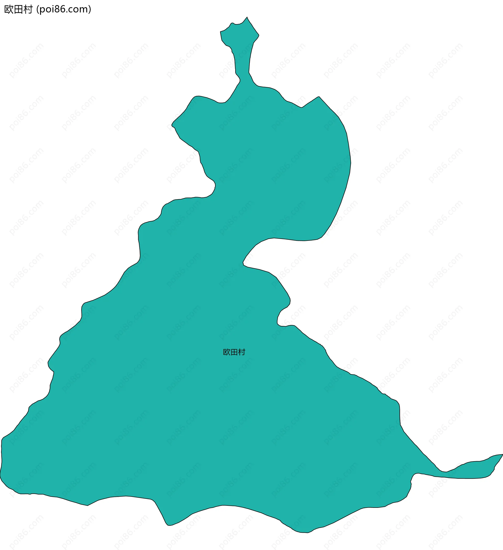欧田村边界地图