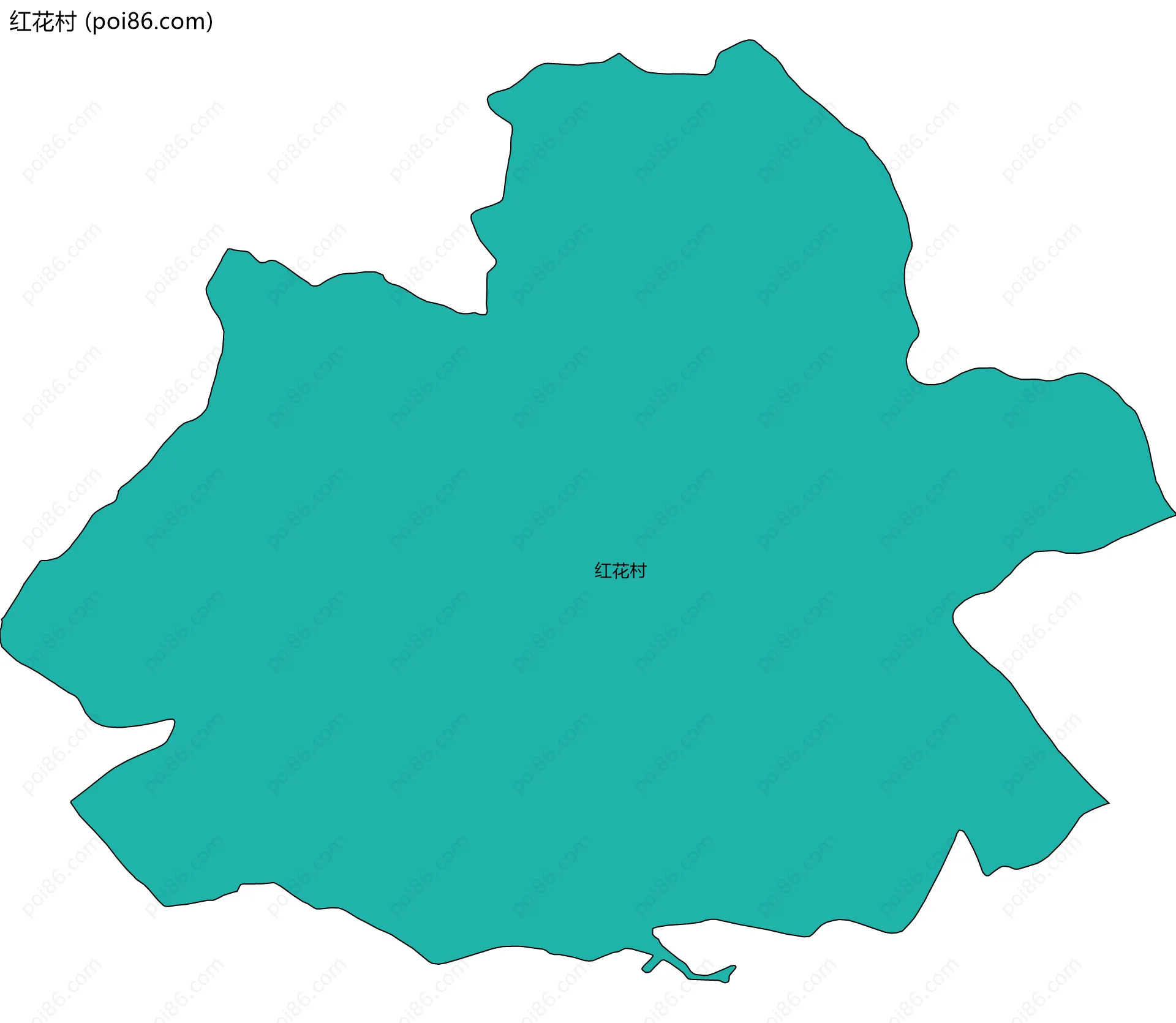 红花村边界地图