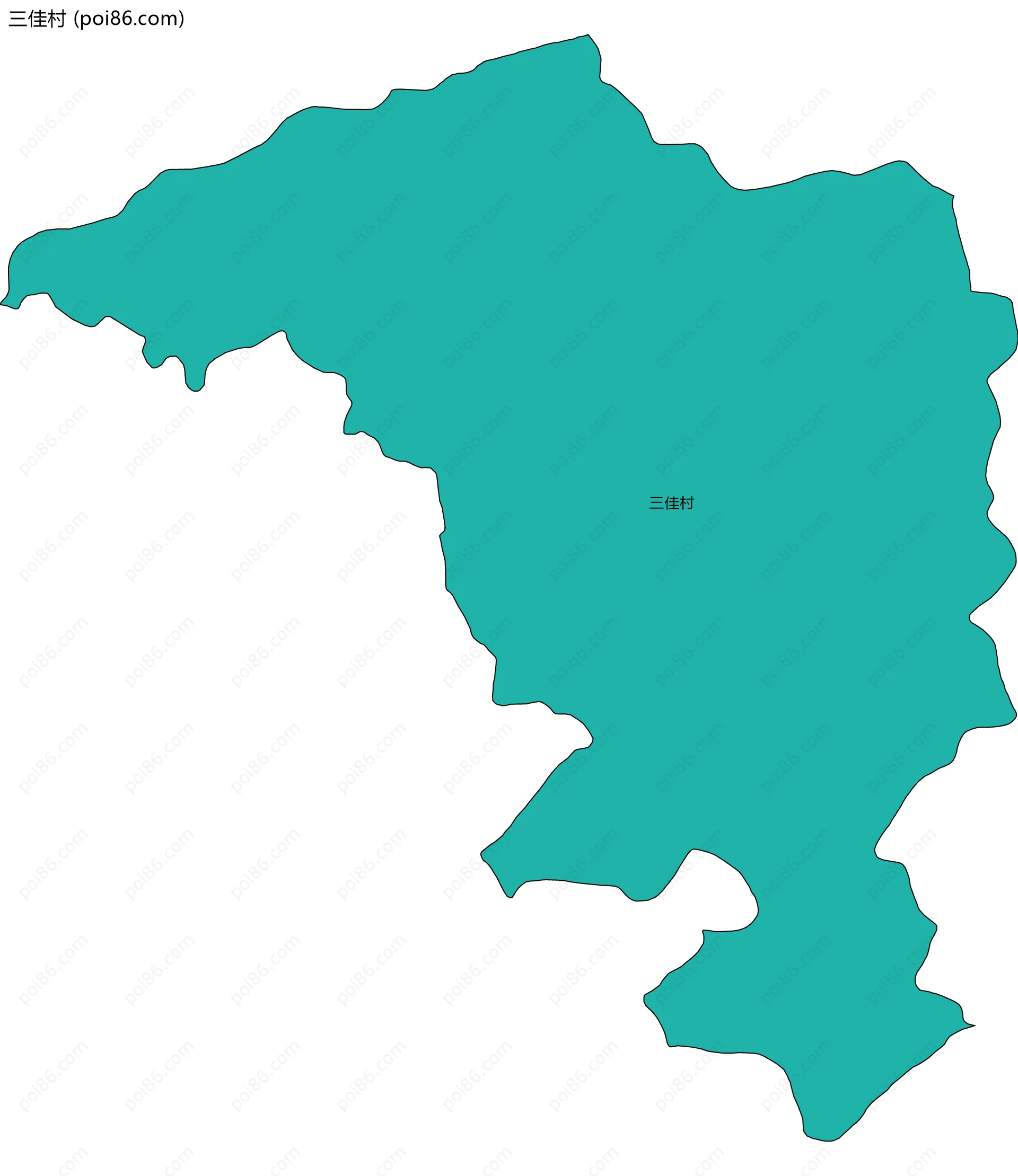 三佳村边界地图