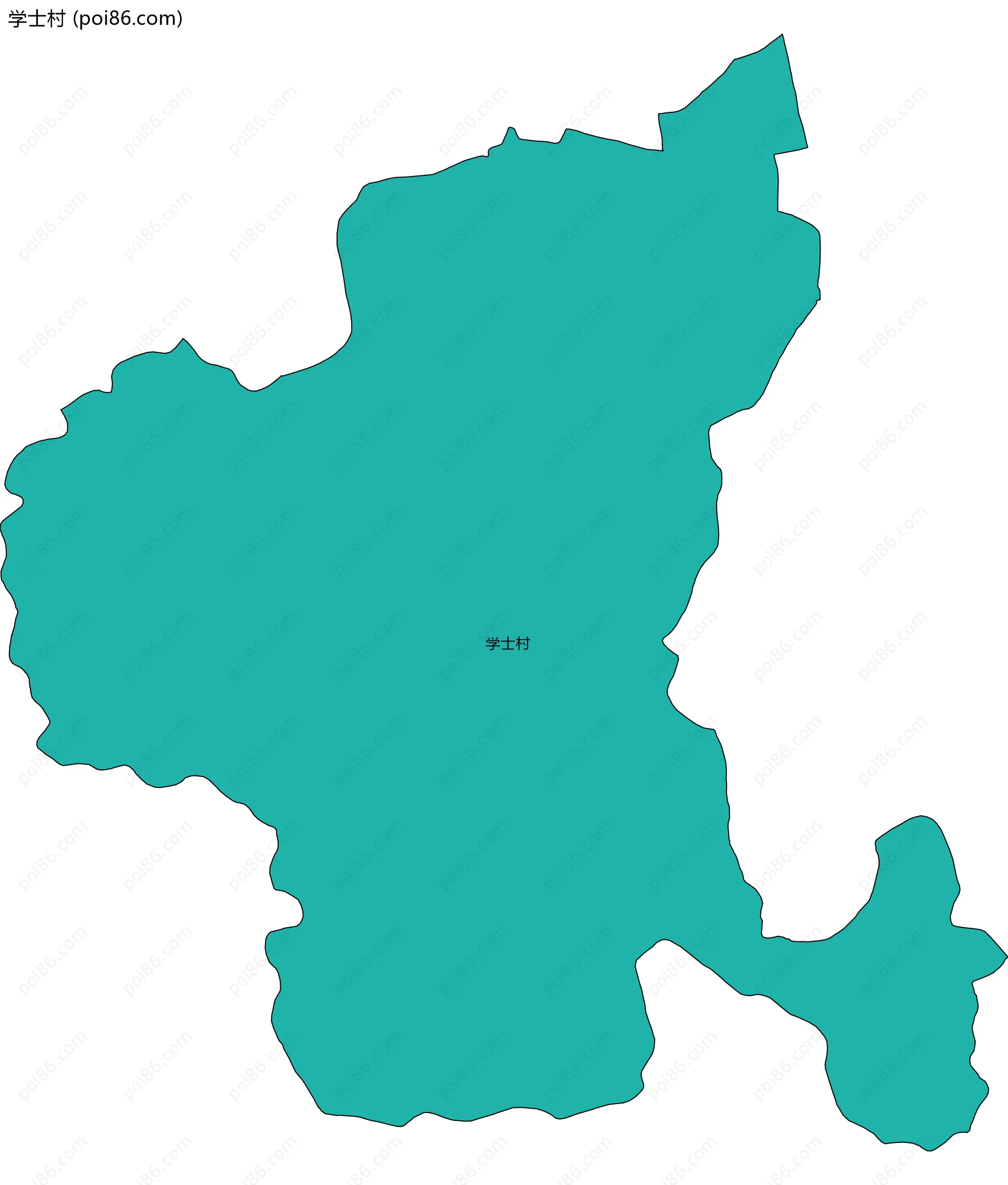 学士村边界地图