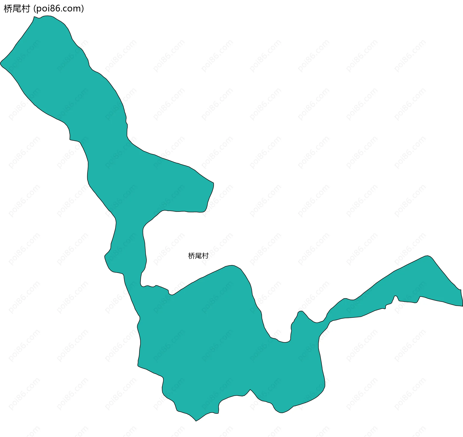 桥尾村边界地图