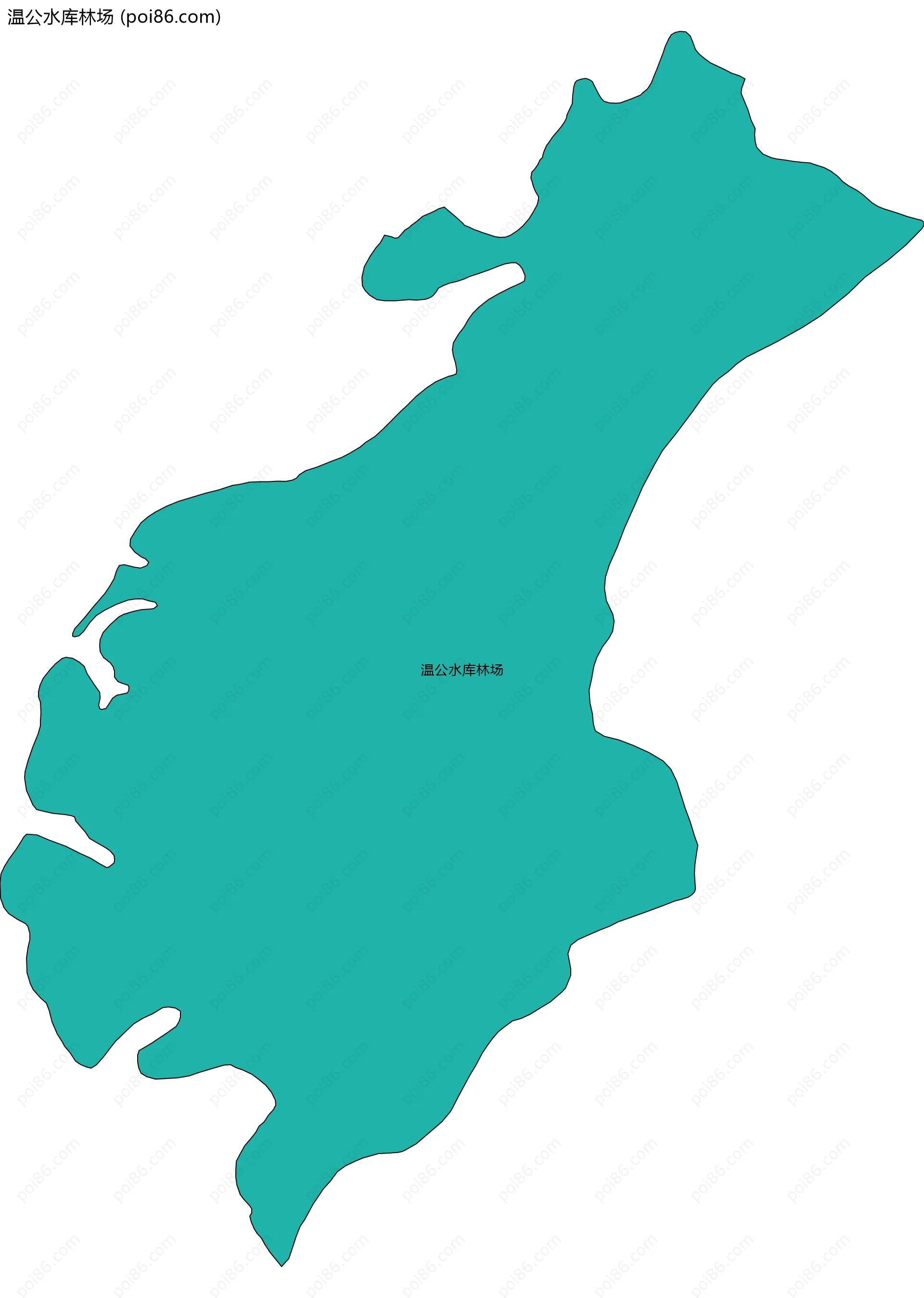 温公水库林场边界地图