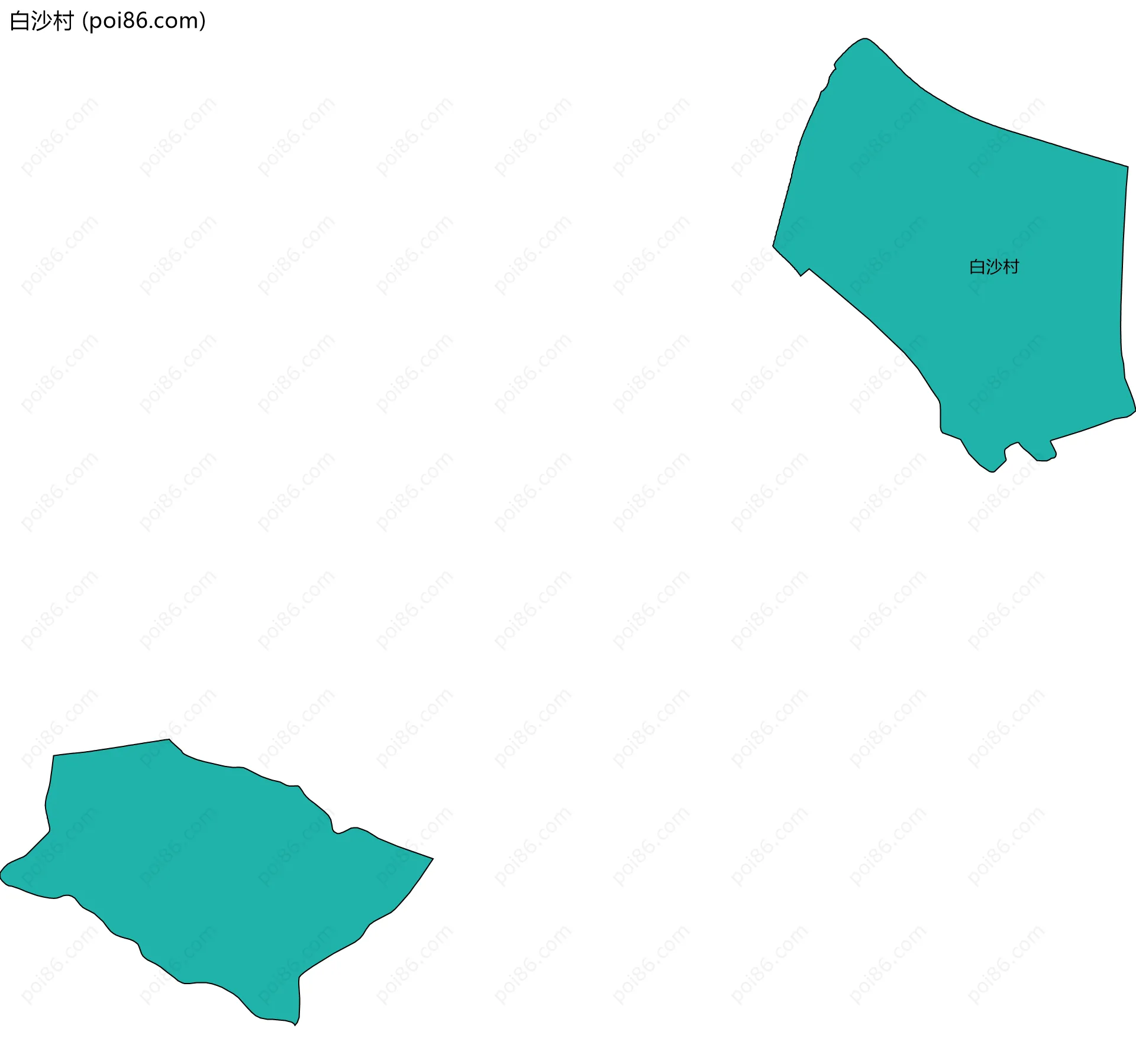 白沙村边界地图