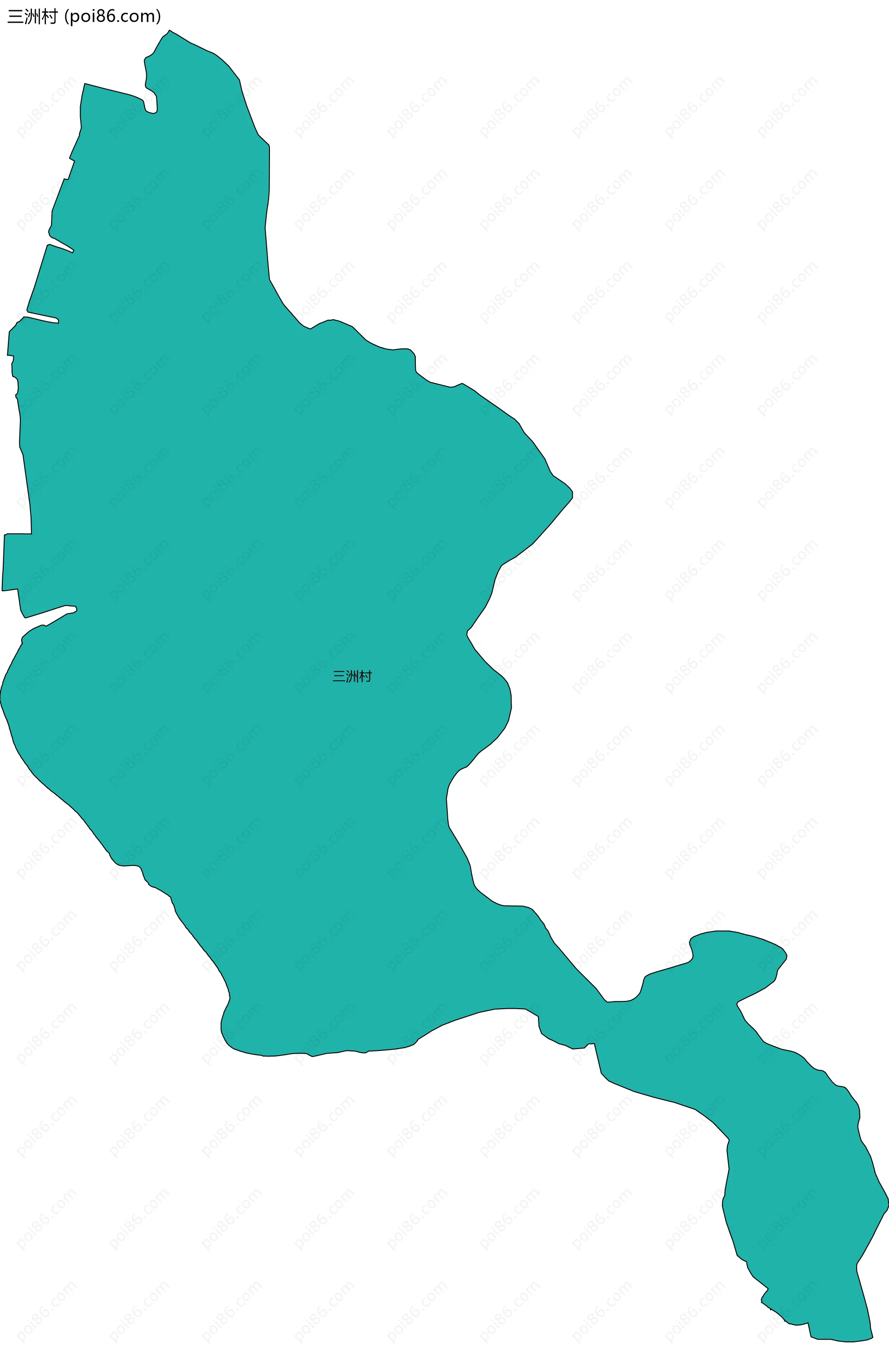 三洲村边界地图